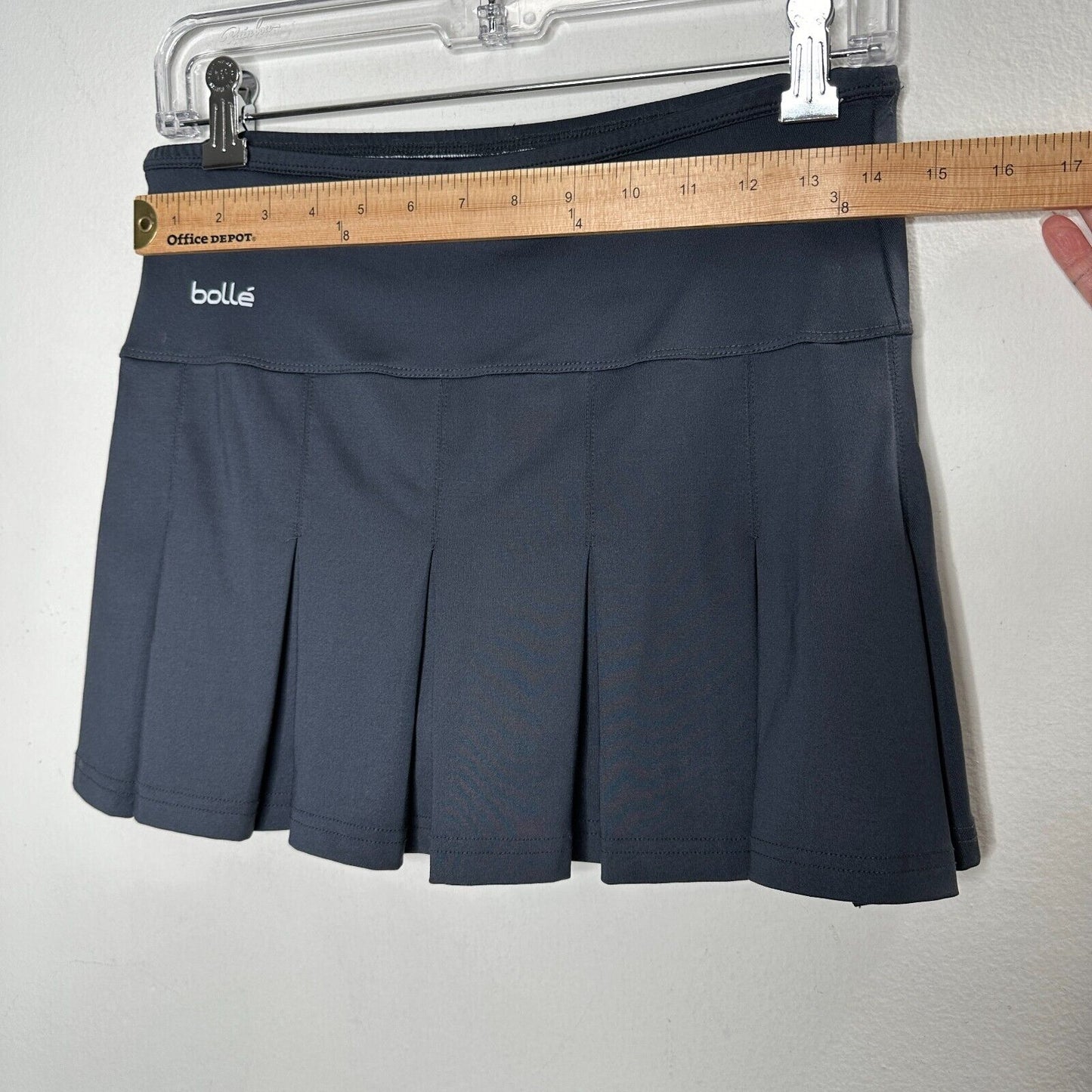 Bolle Jet Black Tennis Pickleball Pleated Skirt or Skort Built in Shorts S