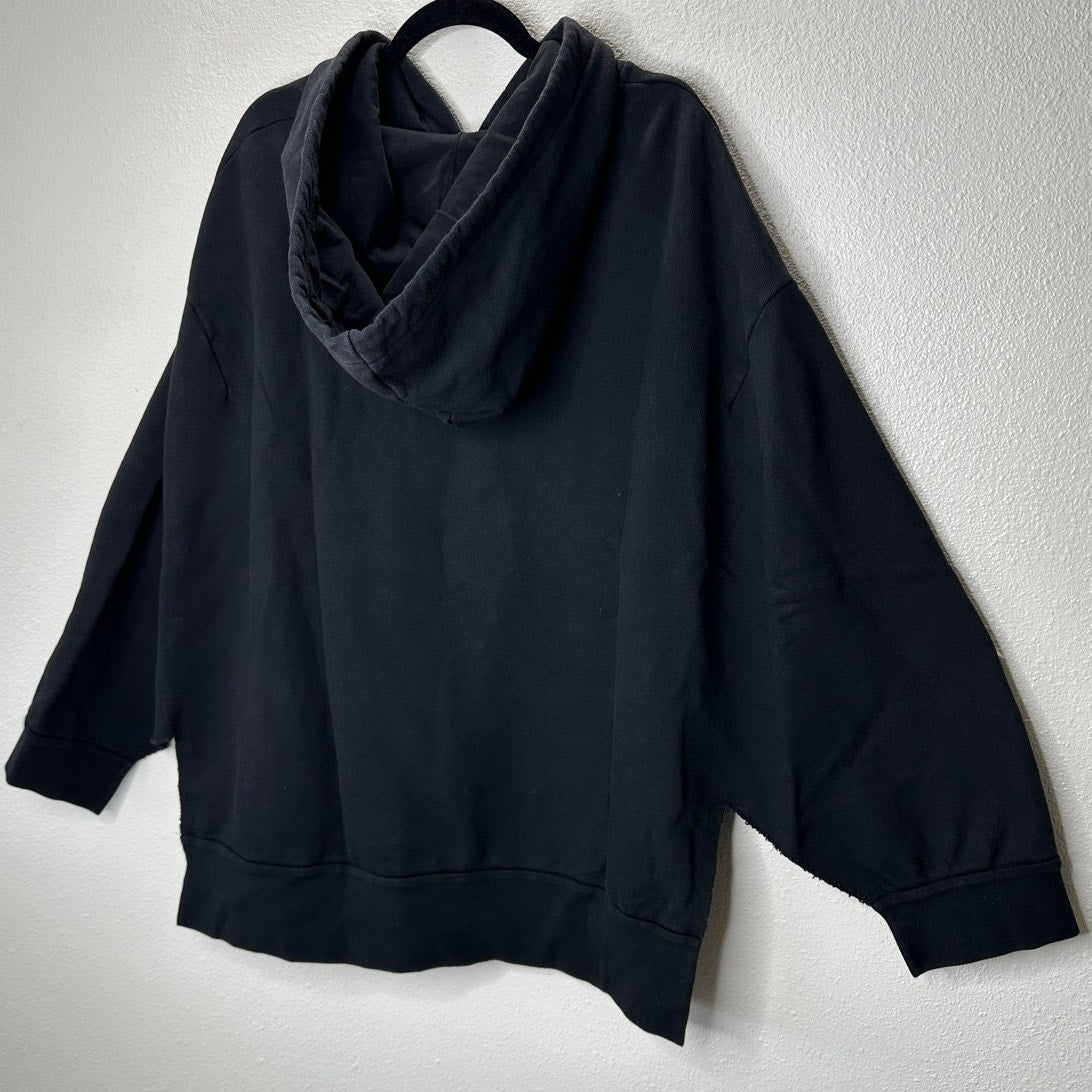 NWT Maison Margiela UNIQUE Black Hooded Sweatshirt Poncho Style M
