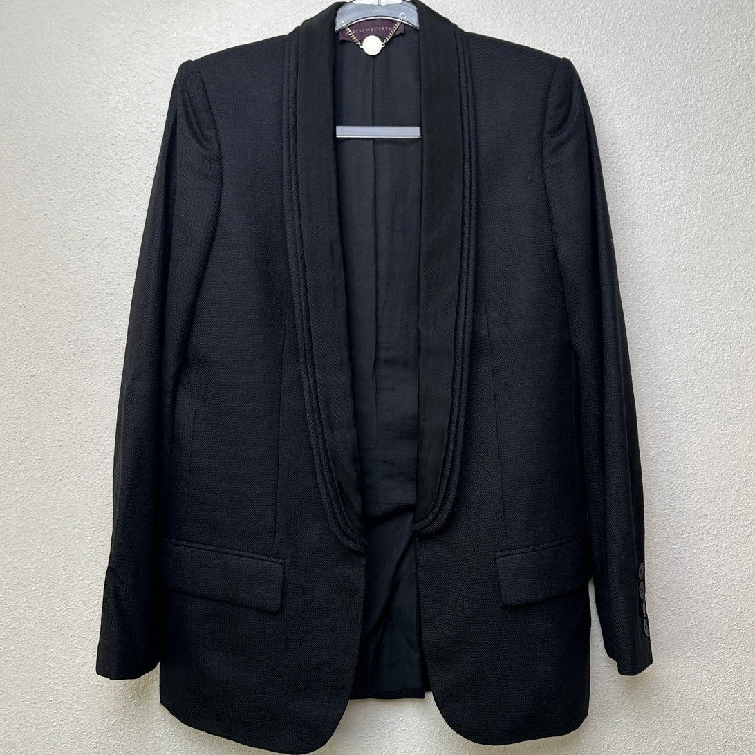 Stella McCartney Black Tuxedo Blazer Women US 8 IT 44 Shawl Lapel