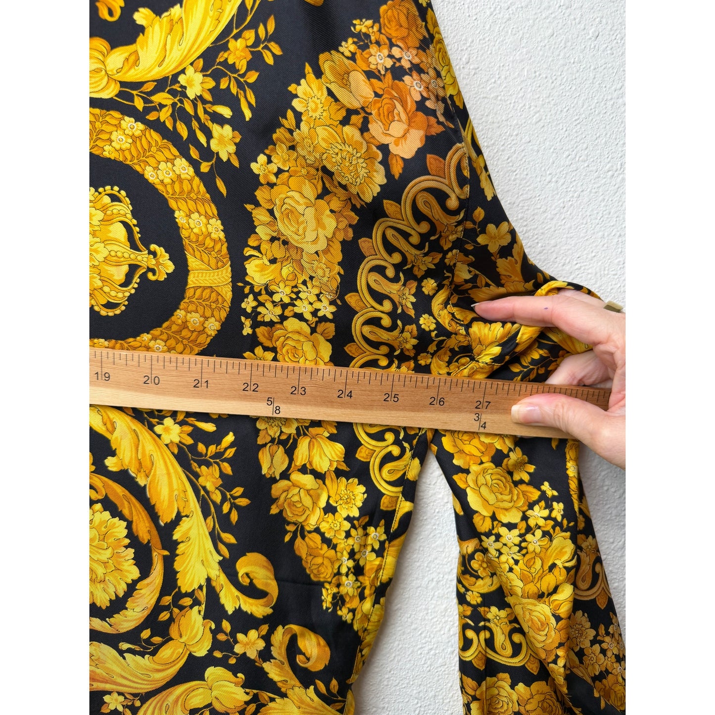 Gianni Versace Men's XL Black Gold Baroque Silk Shirt