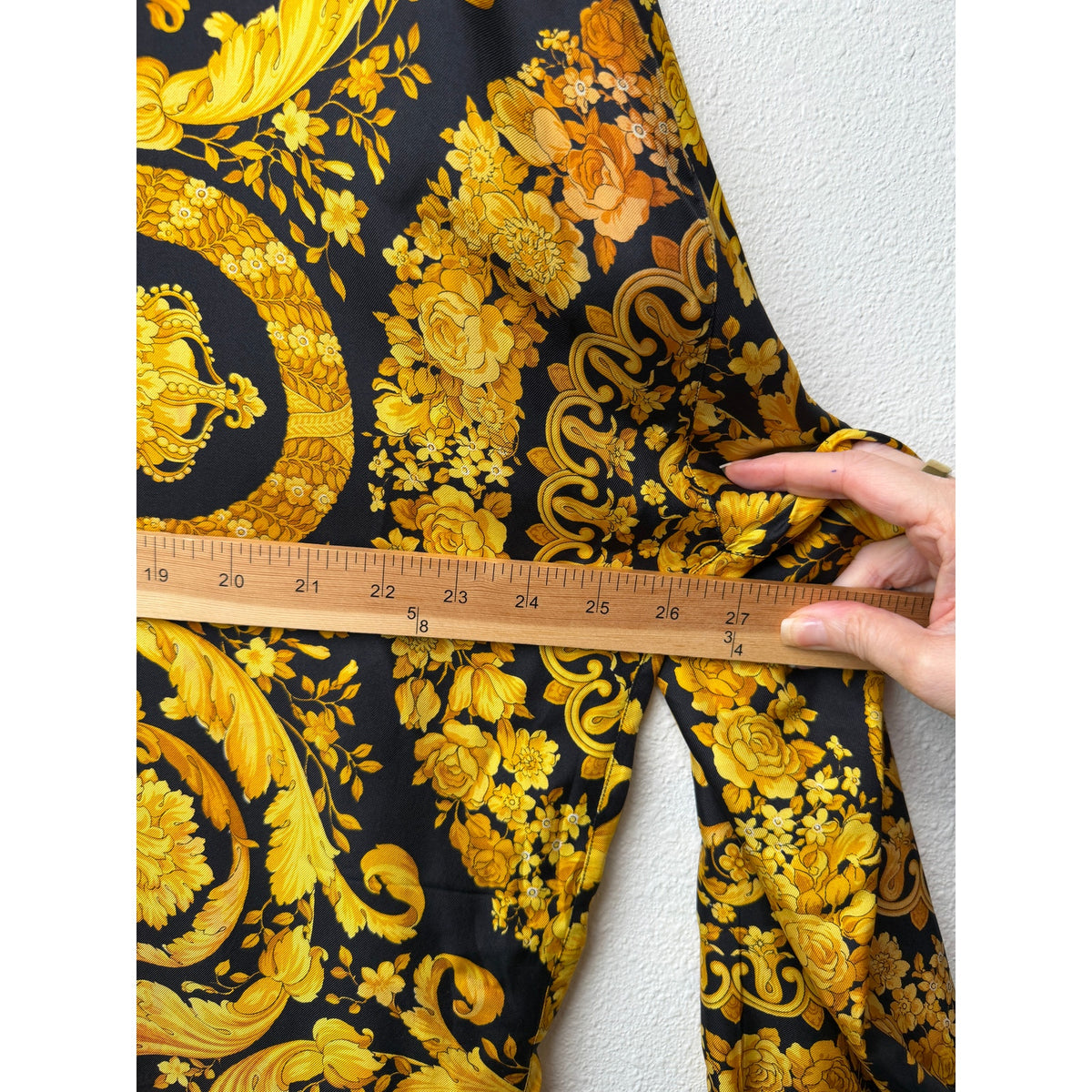 Gianni Versace Men's XL Black Gold Baroque Silk Shirt