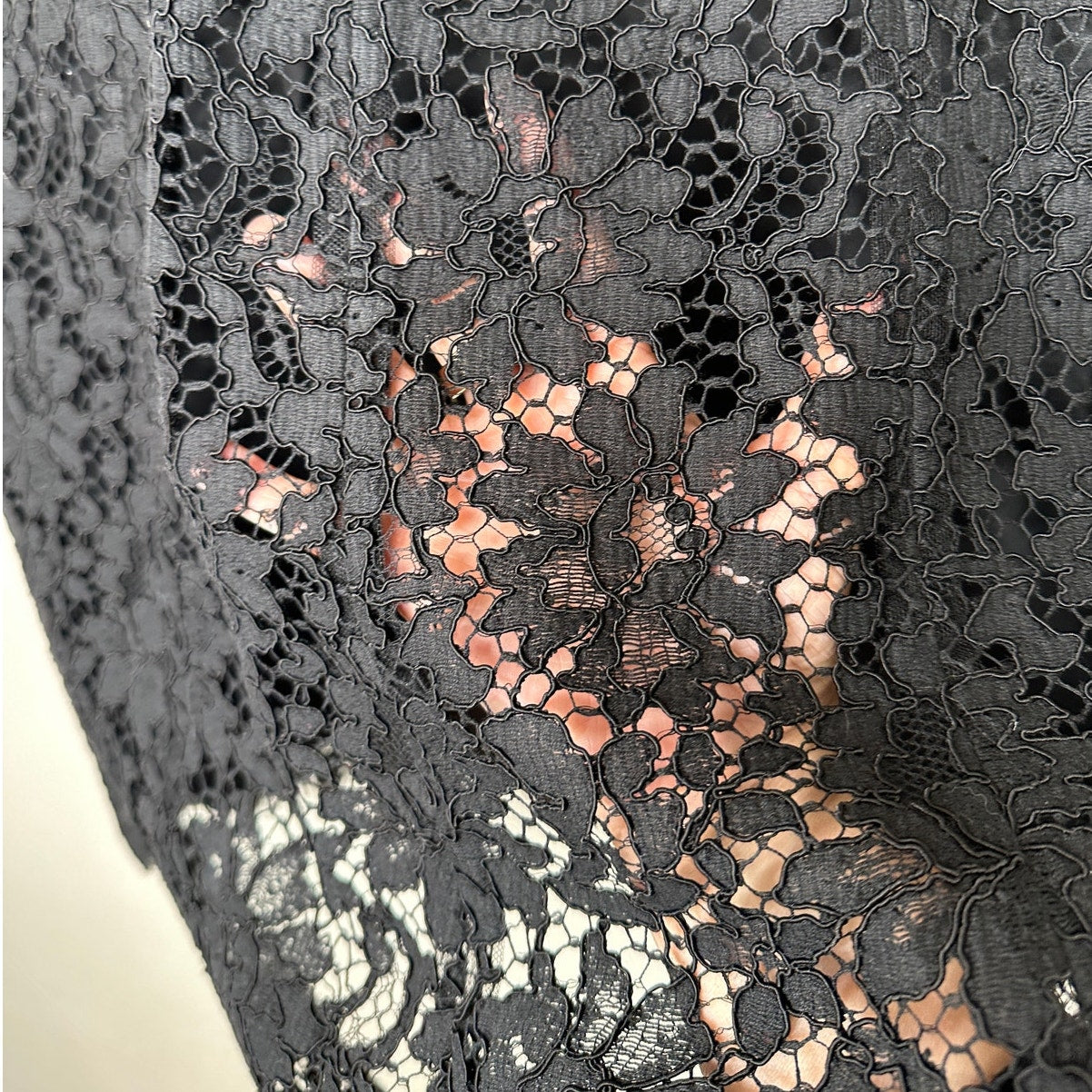 NWT Dolce & Gabbana Black Lace Pencil Skirt Back Zip Underskirt 46 / XL