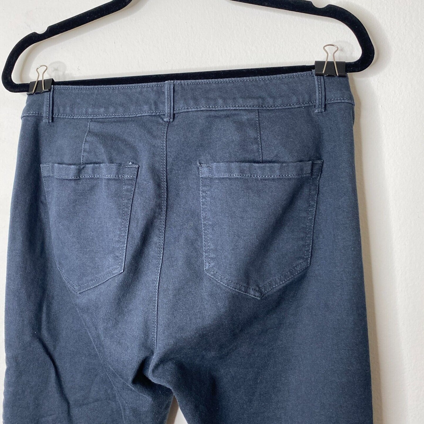 Loft Dark Gray Button Front Fly Skinny Pants Crop Raw Hem Stretchy Jeans Size 4