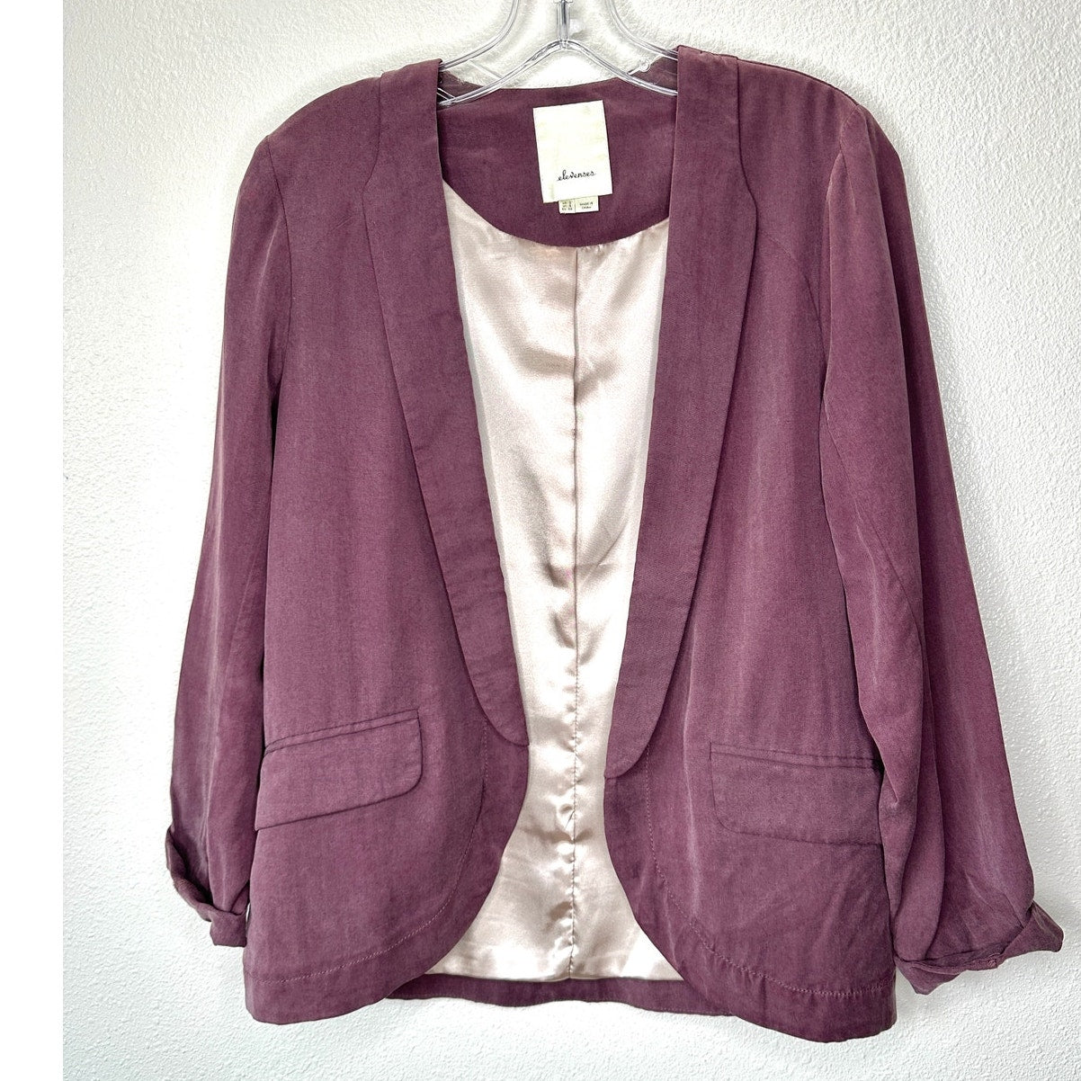 Elevenses Whitby Dusty Purple Soft Pocketed Thin Blazer 2