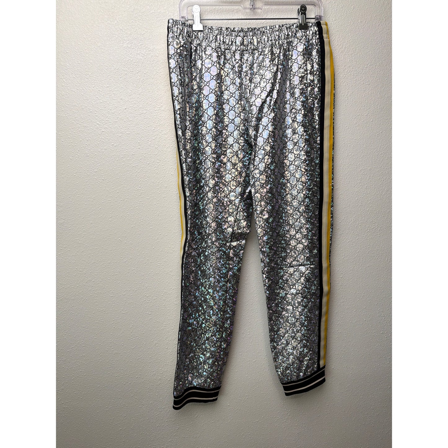 Gucci Silver GG Crystal Jogger Pants Men's M