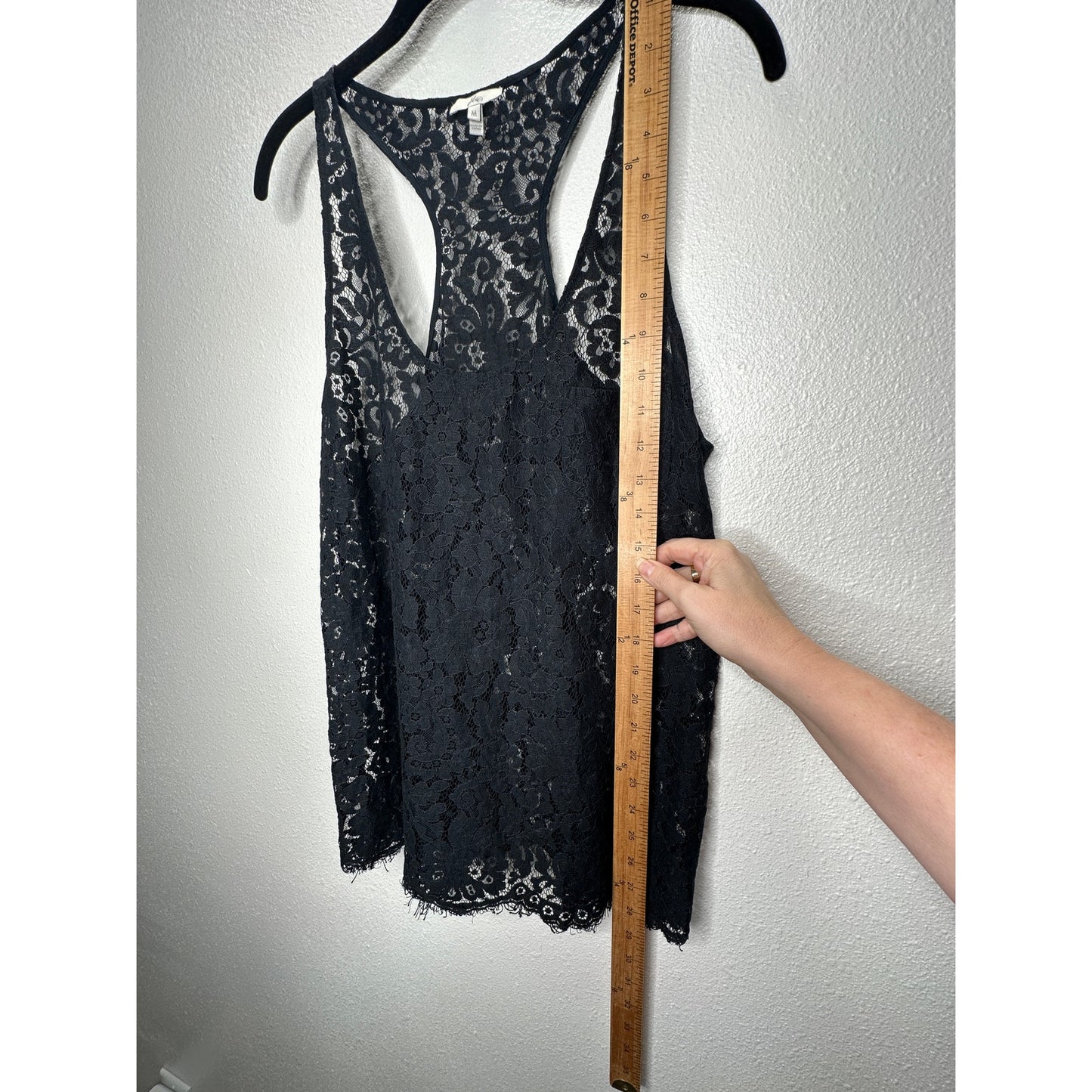 Joie Black Floral Lace Sleeveless Racerback Tank Top M