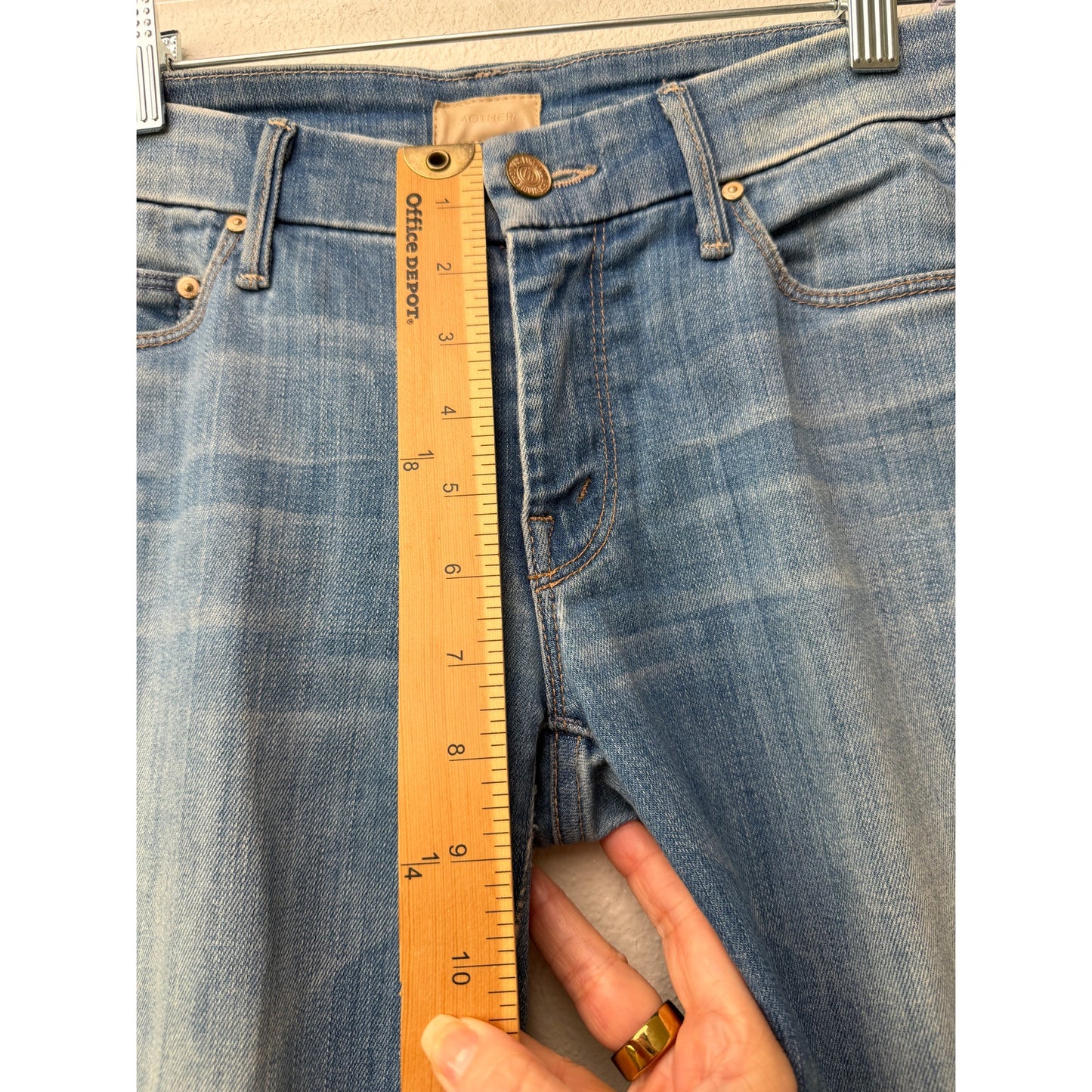 Mother The Looker Ankle Fray Blue Jeans Womens 26