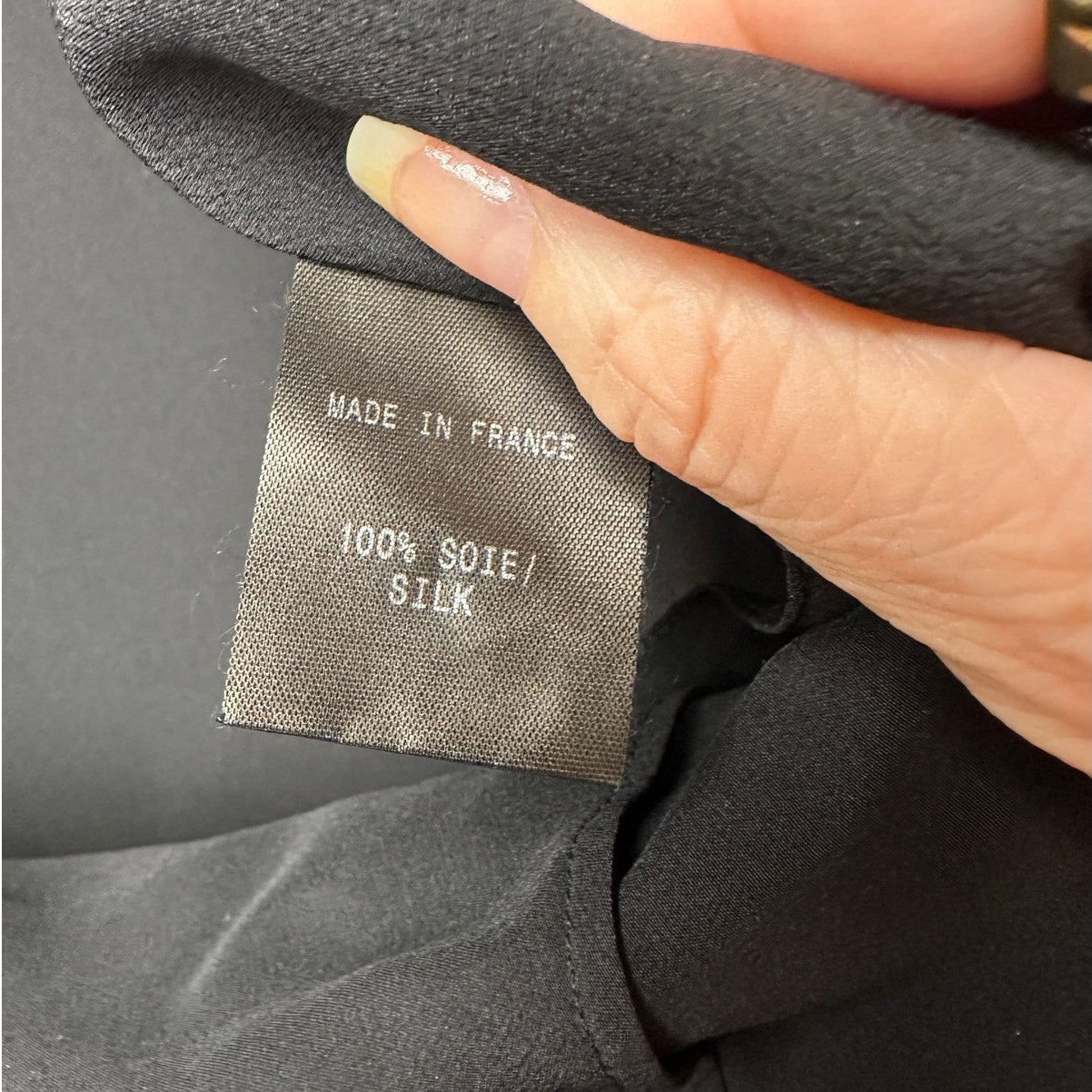 Mugler Black Silk Faux Wrap Chain Detail Blouse Women’s US 12