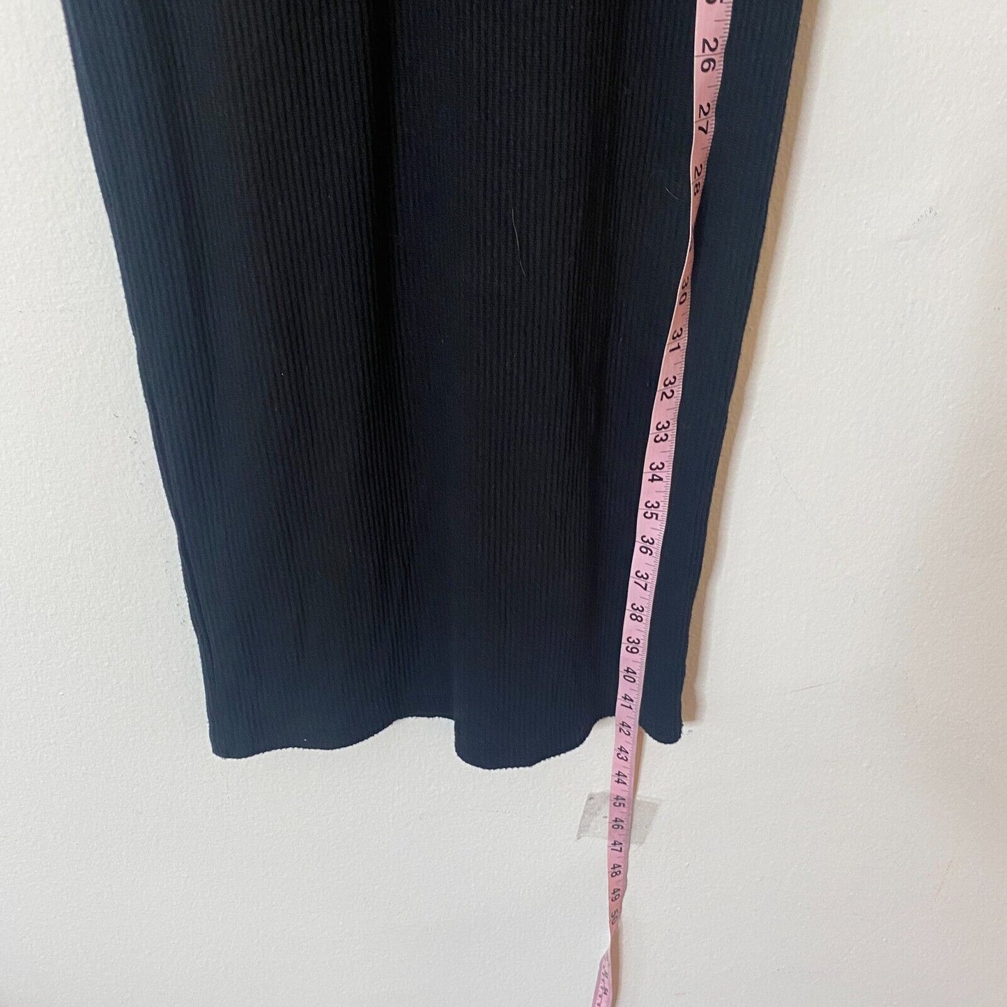 Black Mock Turtle Neck Sexy Ribbed Bodycon Sleeveless Cut Out Back Dress Small