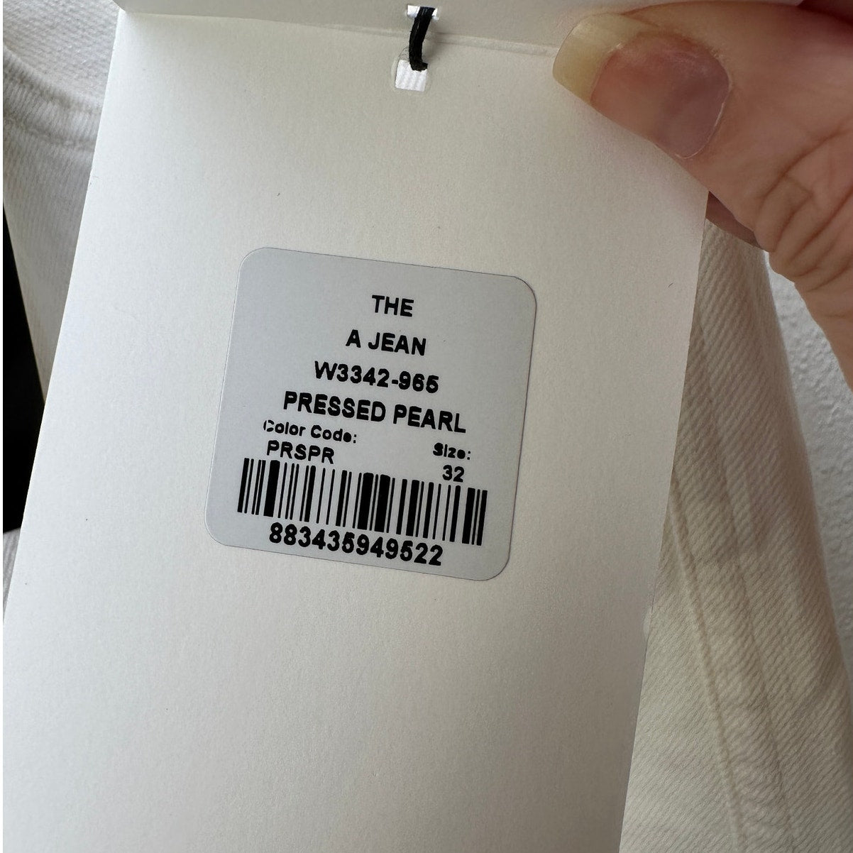 NWT Goldsign The A Jean Pressed Pearl Ivory Jeans 32