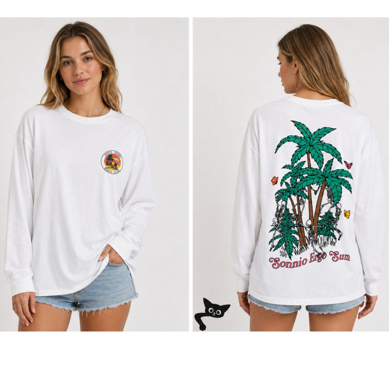 Sundae School White Graphic Long Sleeve Tee Unisex S