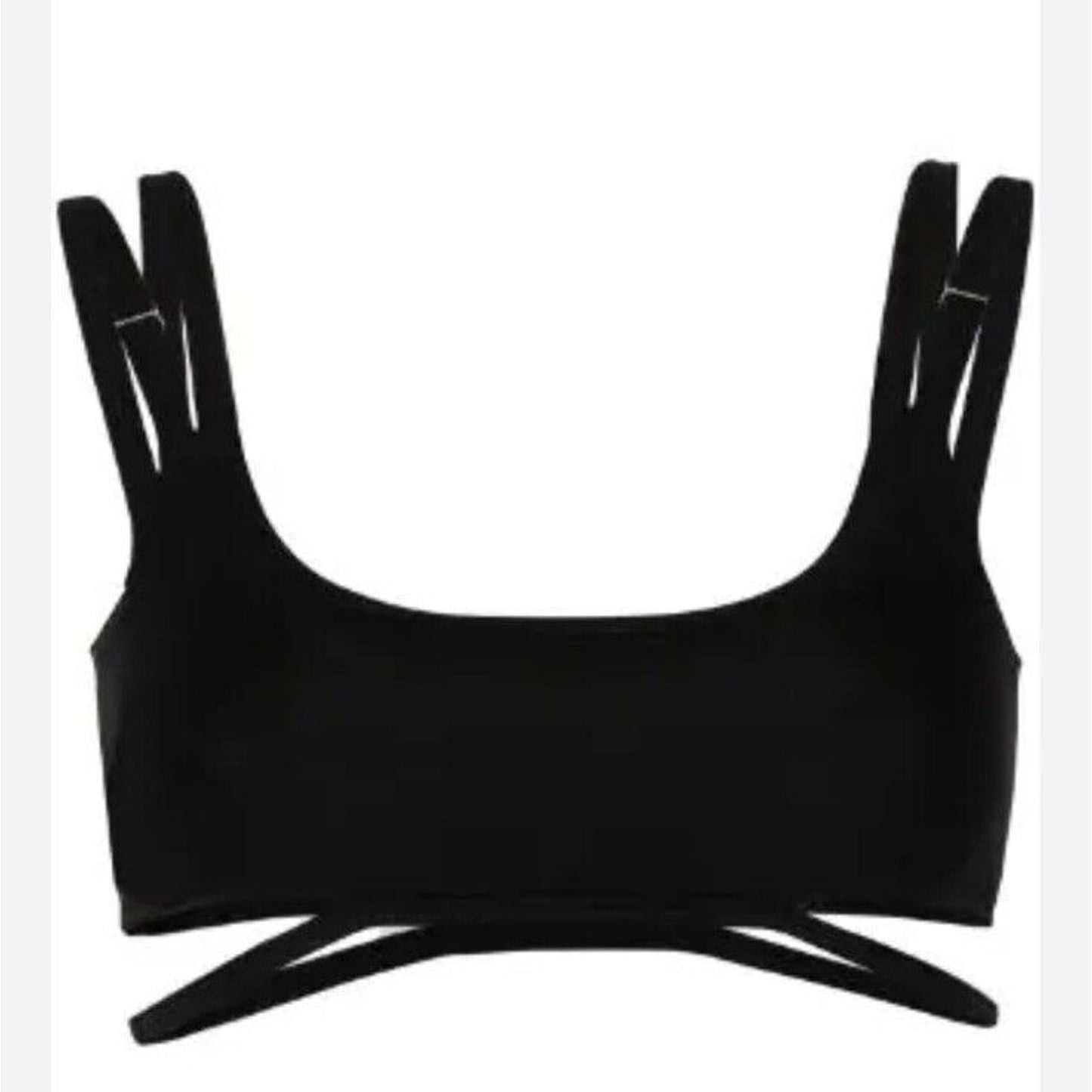 Dion Lee Sexy Black Strappy Crop Tank Top Double Adjustable Strap Cutouts XS