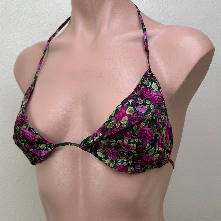 NWOT Gucci Silk Floral Triangle Bikini Top IT 44 / US 8 / M