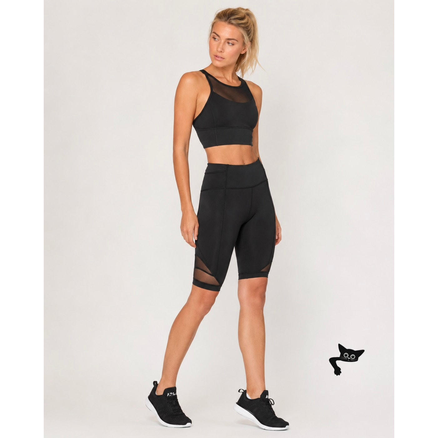 Lululemon Black Forget The Sweat Mesh Biker Shorts 4