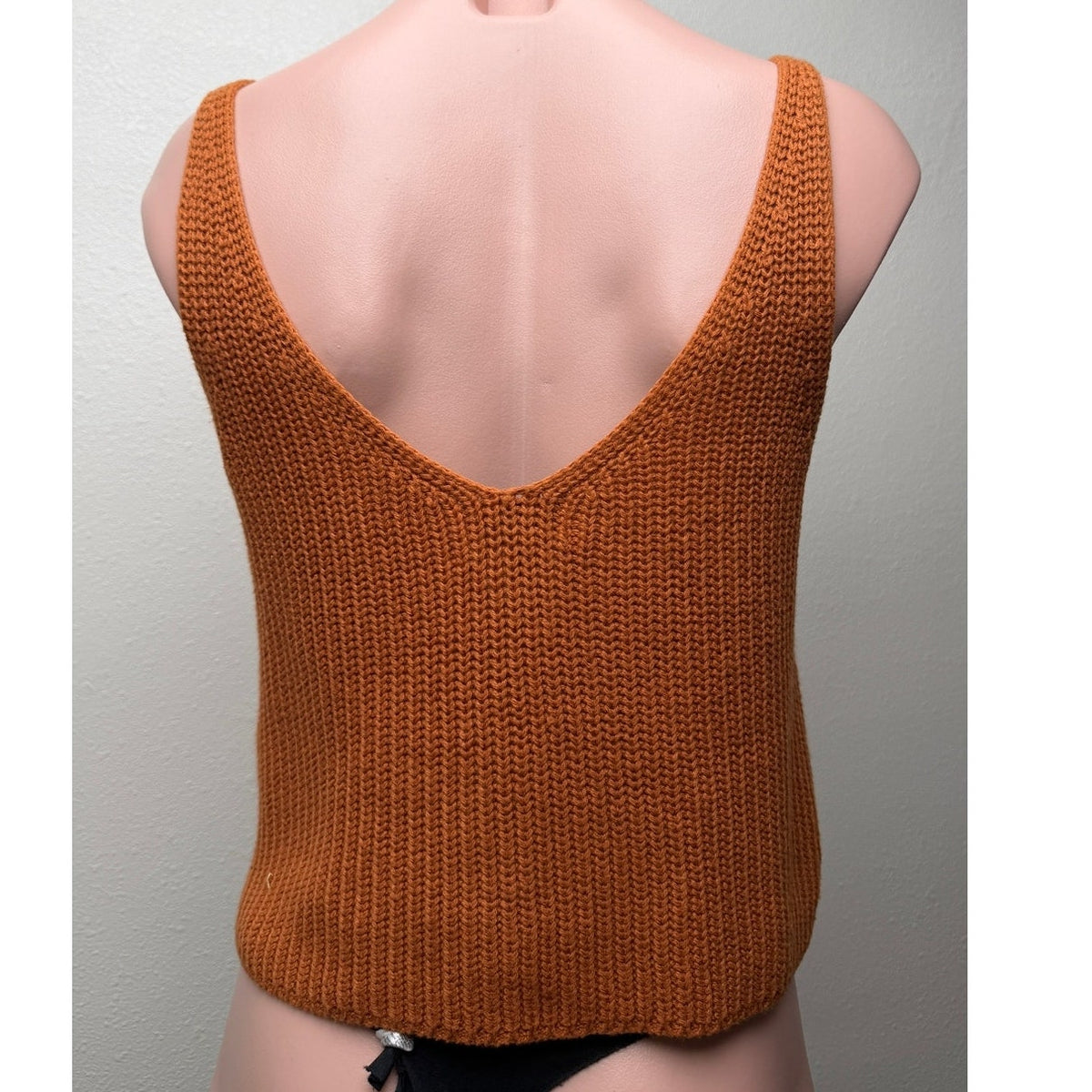 Intermix Rust Orange Ribbed Knit Tank Women S