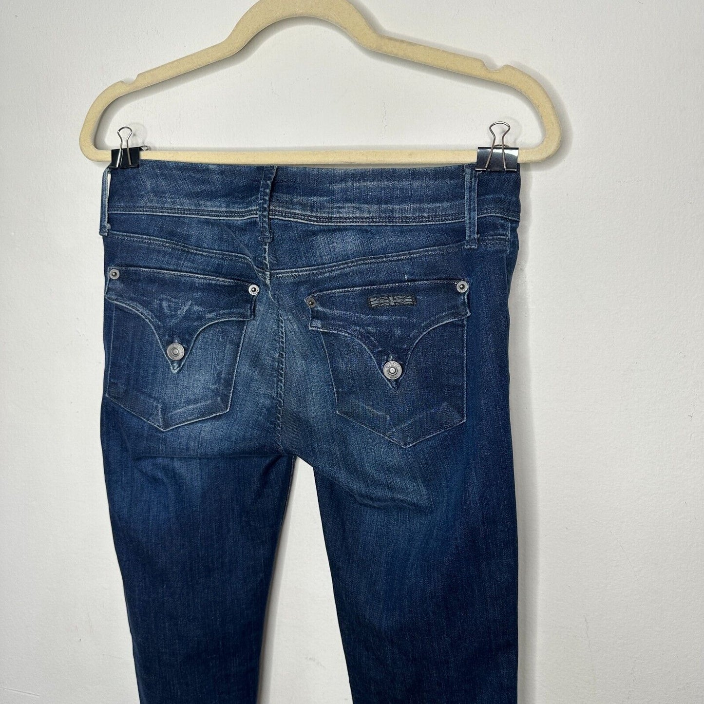 Hudson Collin Dark Blue Wash Low Rise Electric Clover Skinny Denim Jeans Size 26