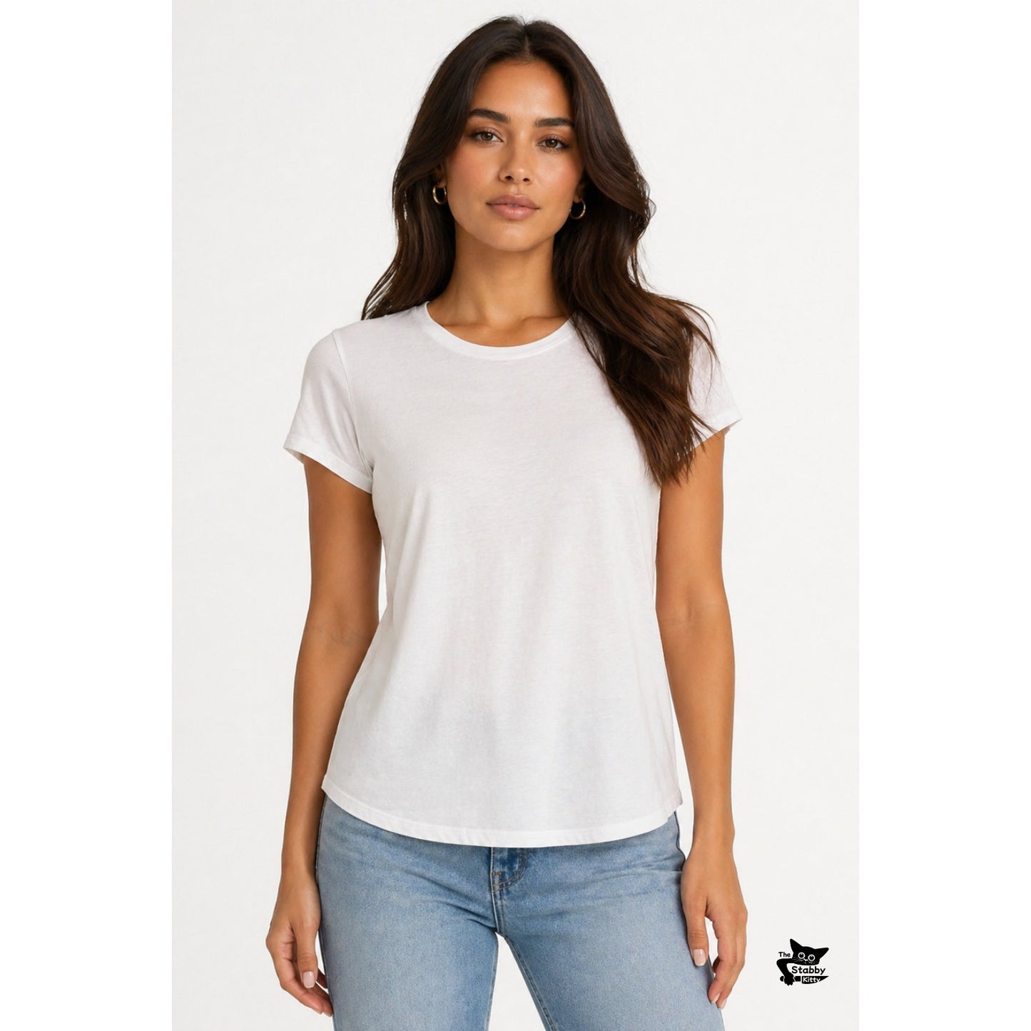 PAIGE Haven White Pima Cotton Crewneck Tee Womens S