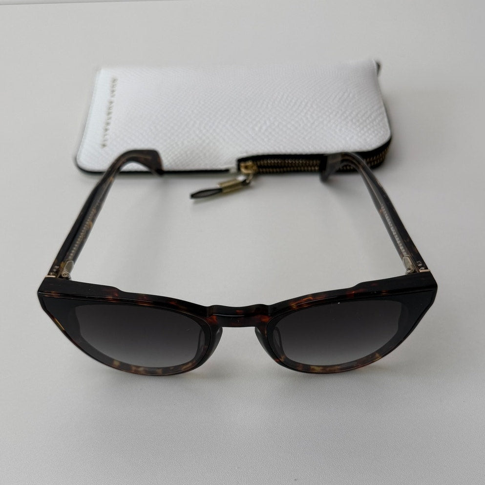 Rag & Bone Cat Eye Tortoise Brown Orange yellow Gray lense Sunglasses
