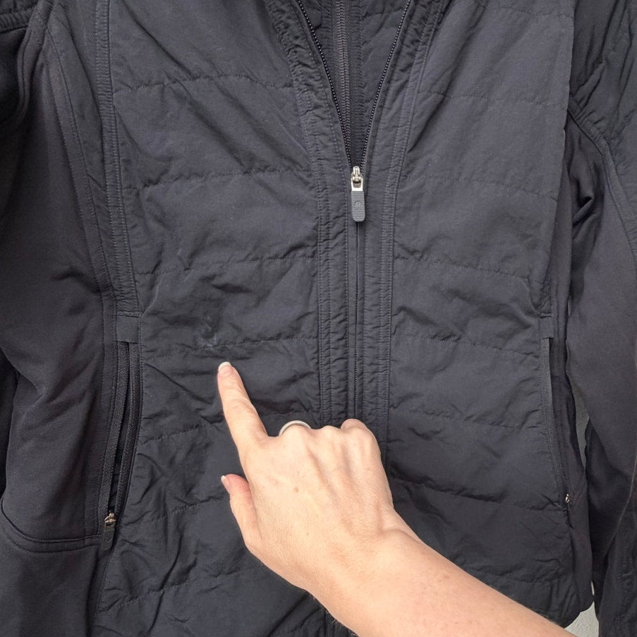 Lululemon Black Hooded Double Zip Insulated Jacket Women's Size 10