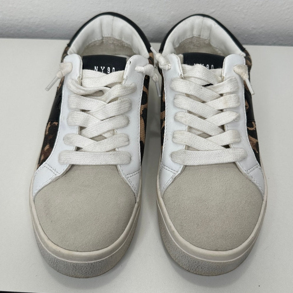 Steve Madden Philip Leopard Print Leather Sneakers Black Brown White 5