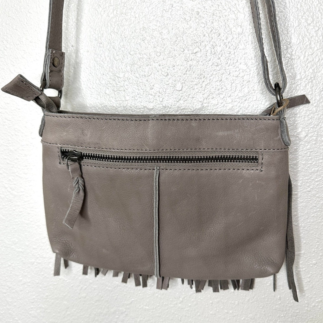 NWT Cut N Paste Taupe Molly Mini Fringe Purse Crossbody Bag