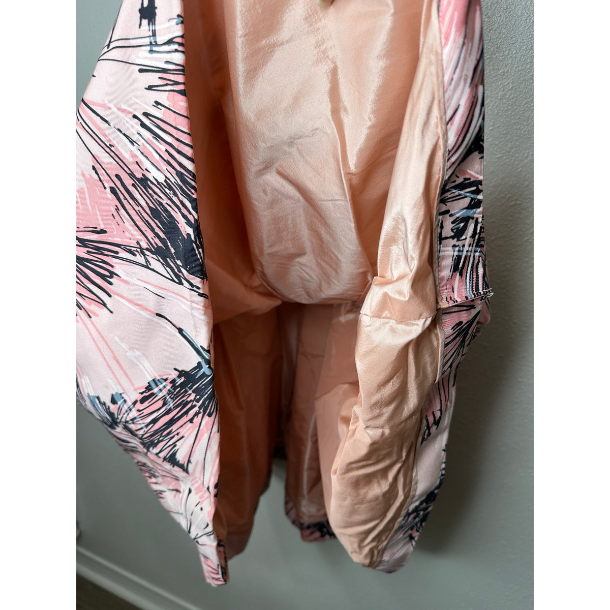 NWT Carolina Herrera Pink Black Splash Parasol Print Faille Strapless Cocktail Dress S