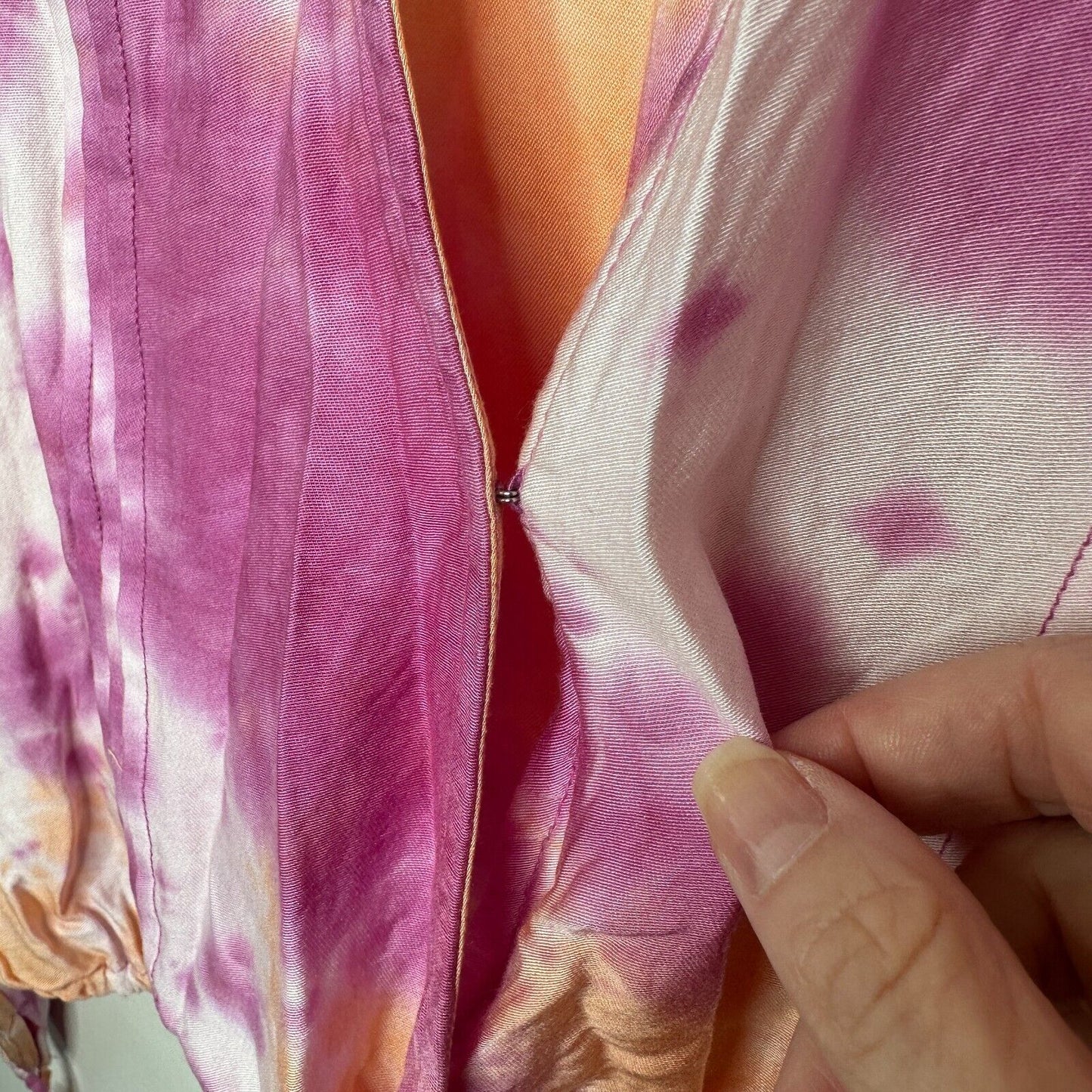 Revolve Tularosa Dolce Deep-V Pastel Tie Dye Pintuck Top Cuff Ties Medium