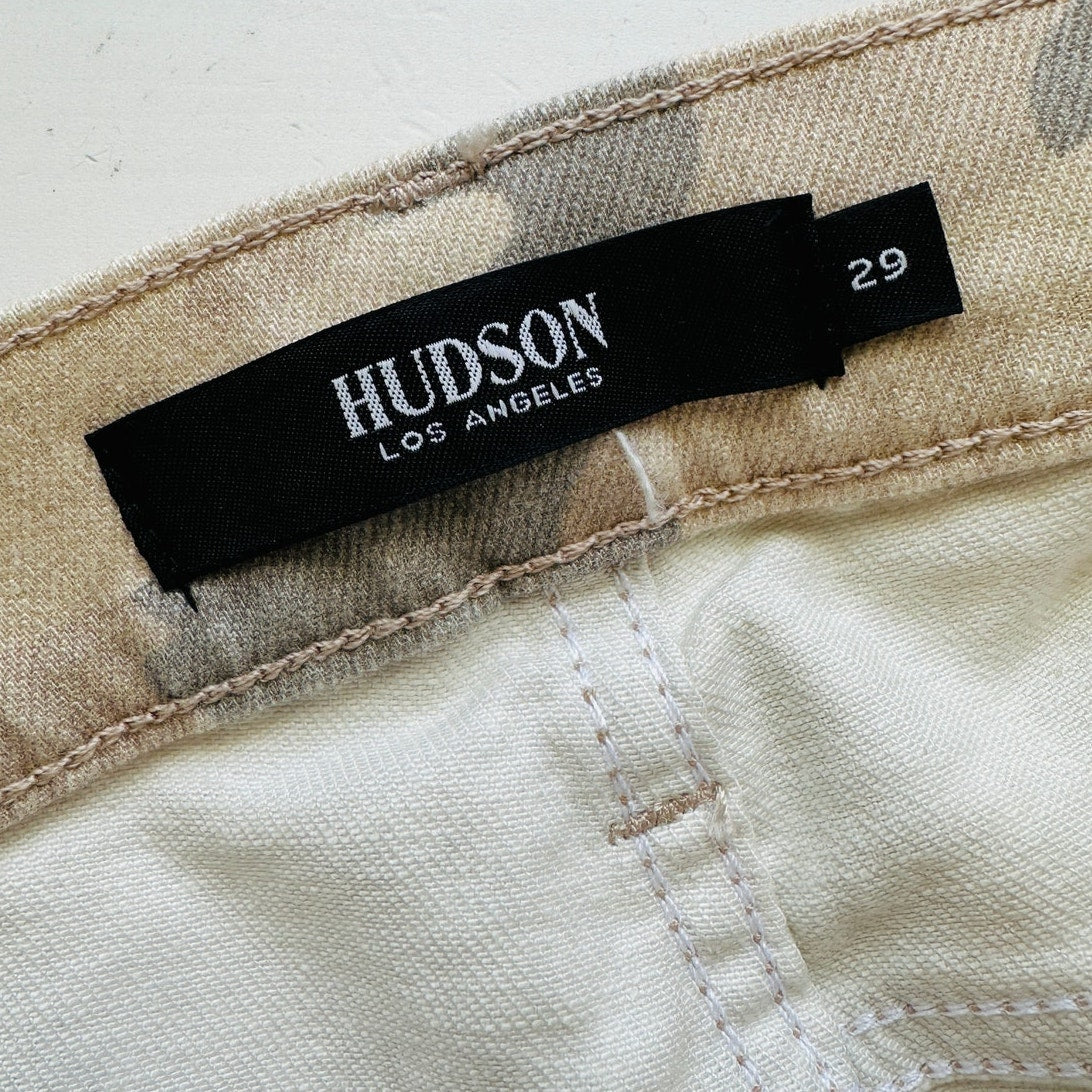 Hudson Nico Peyote Camo Mid-Rise Split Ankle Front Zip Jeans 29