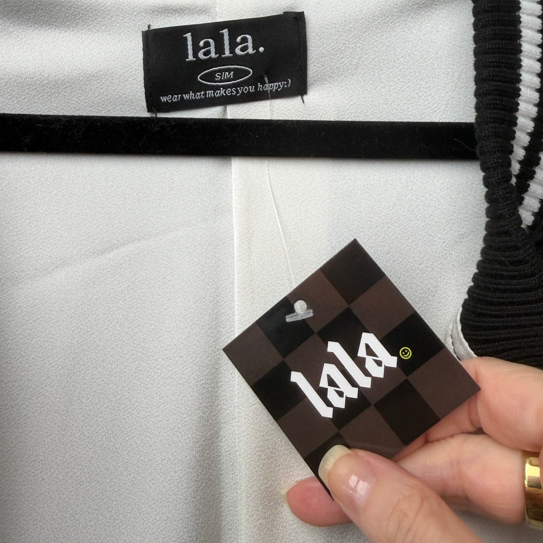 NWT Dressed in Lala Black Kimono Bomber Women's S/M