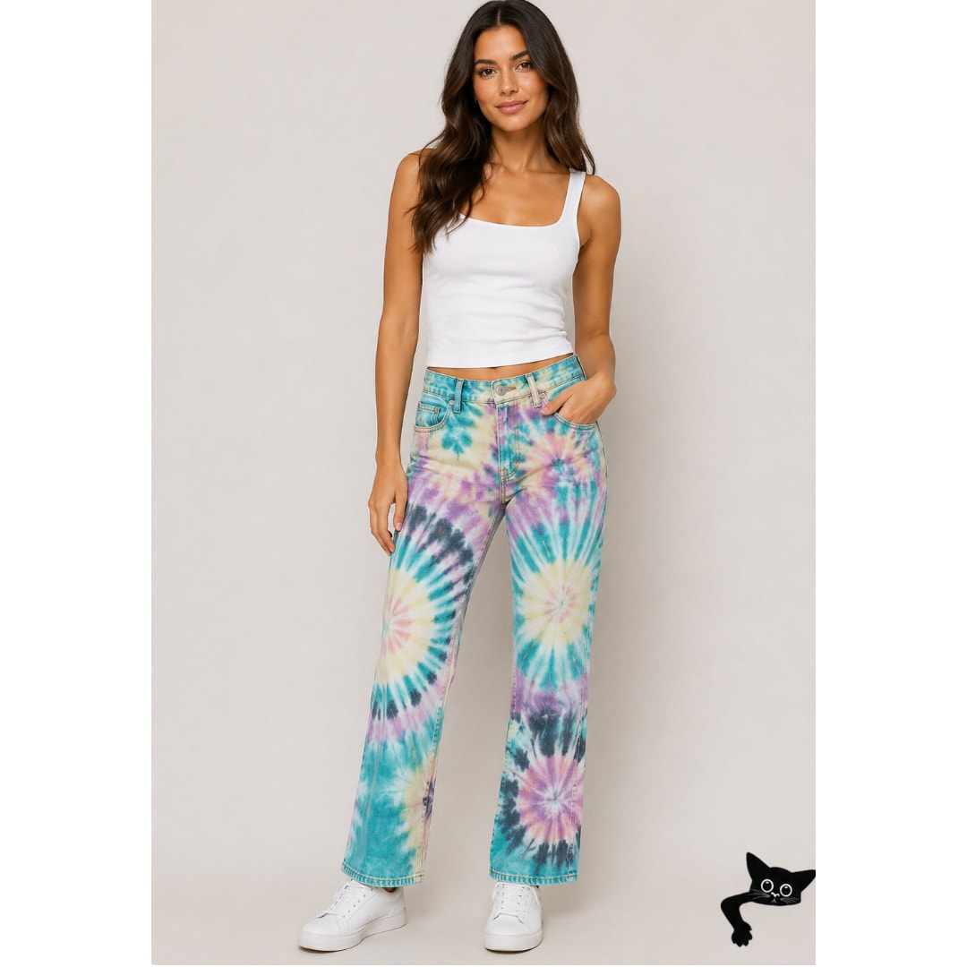 MOTHER The Tripper Swirling Secrets Pastel Tie-Dye Jeans Button Fly Front 25