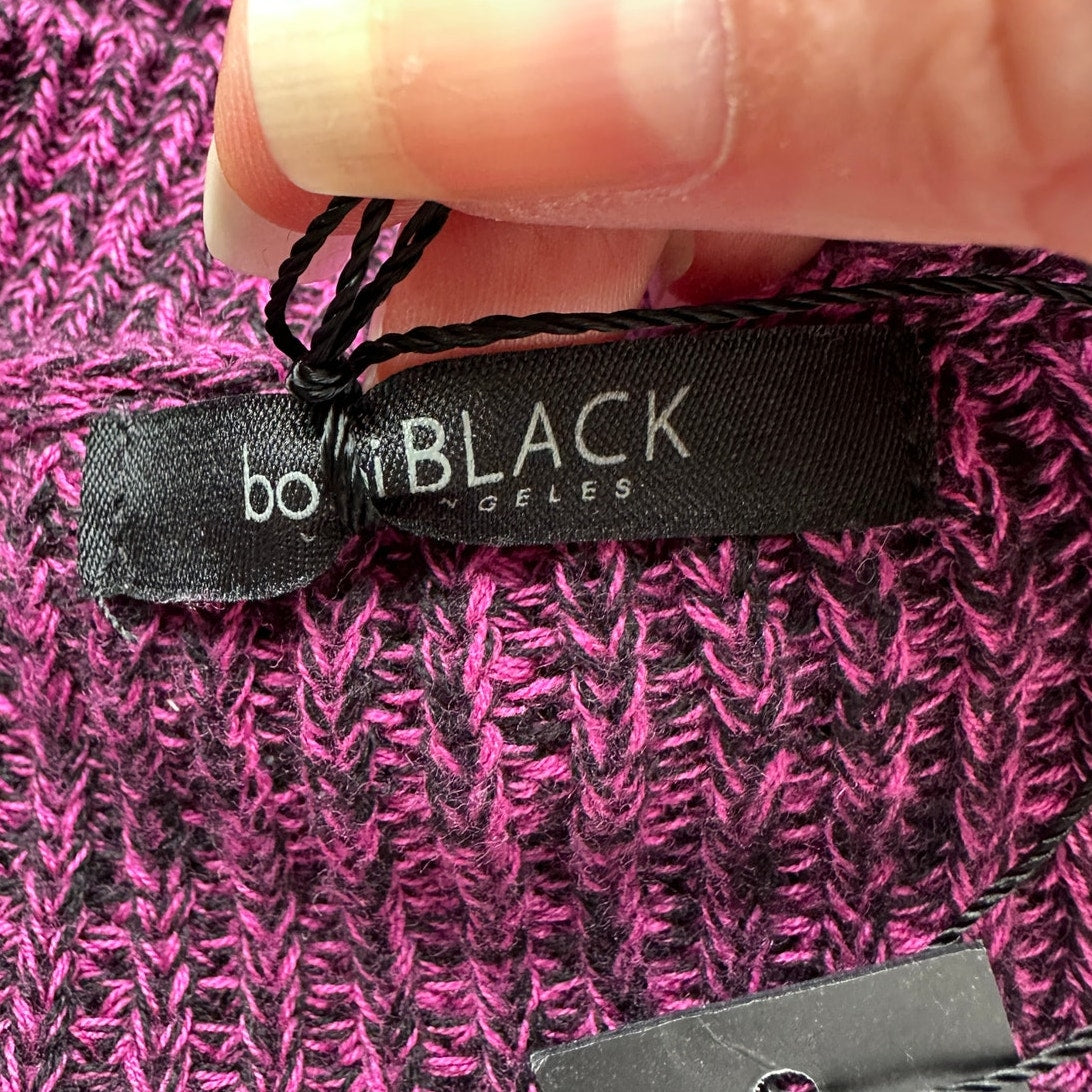 NWT Bobiblack Black Berry Marled VNeck Long Sleeve Crop Sweater S