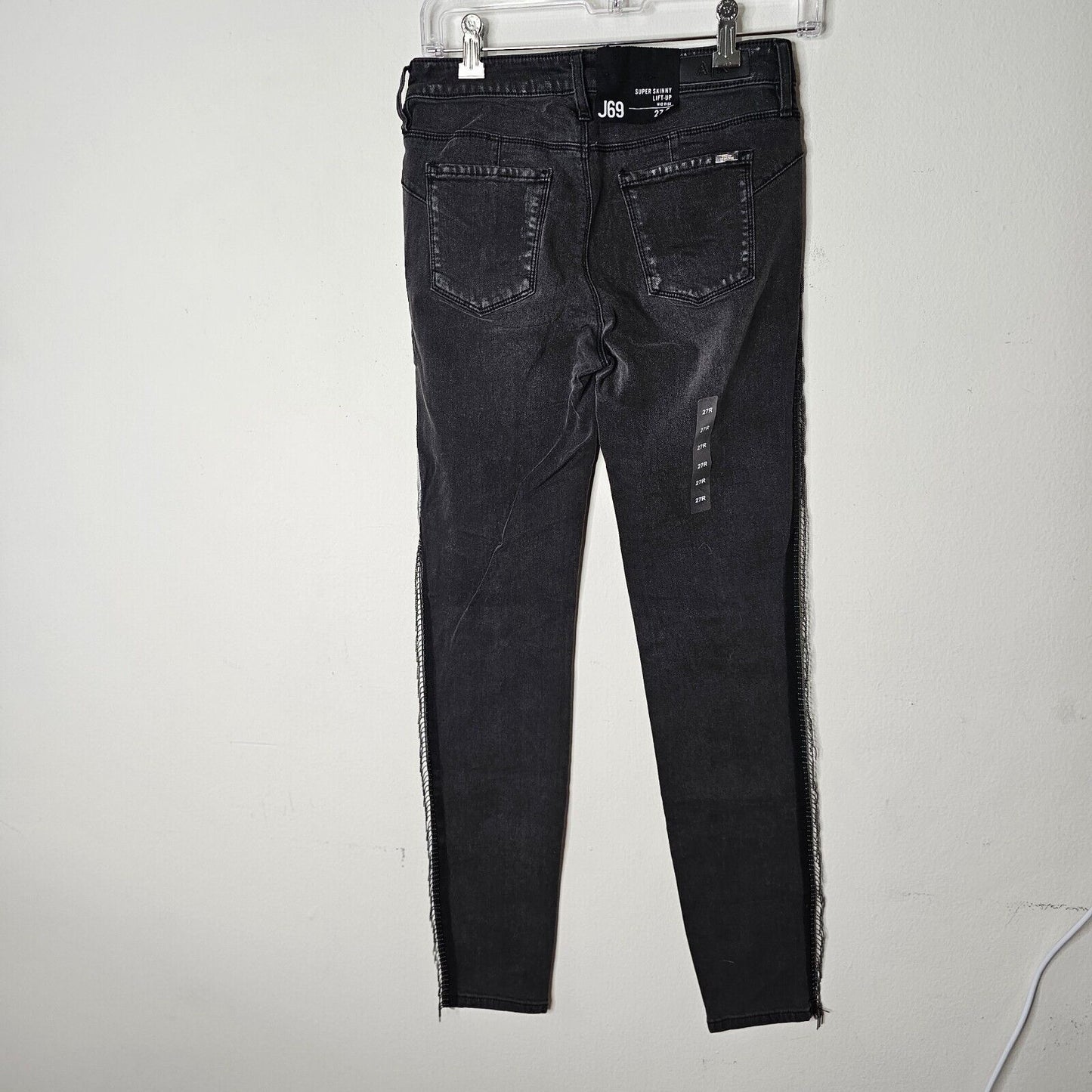 NWOT Armani Exchange J69 Super Skinny Lift Up Mid-Rise Dark Gray Jeans 27