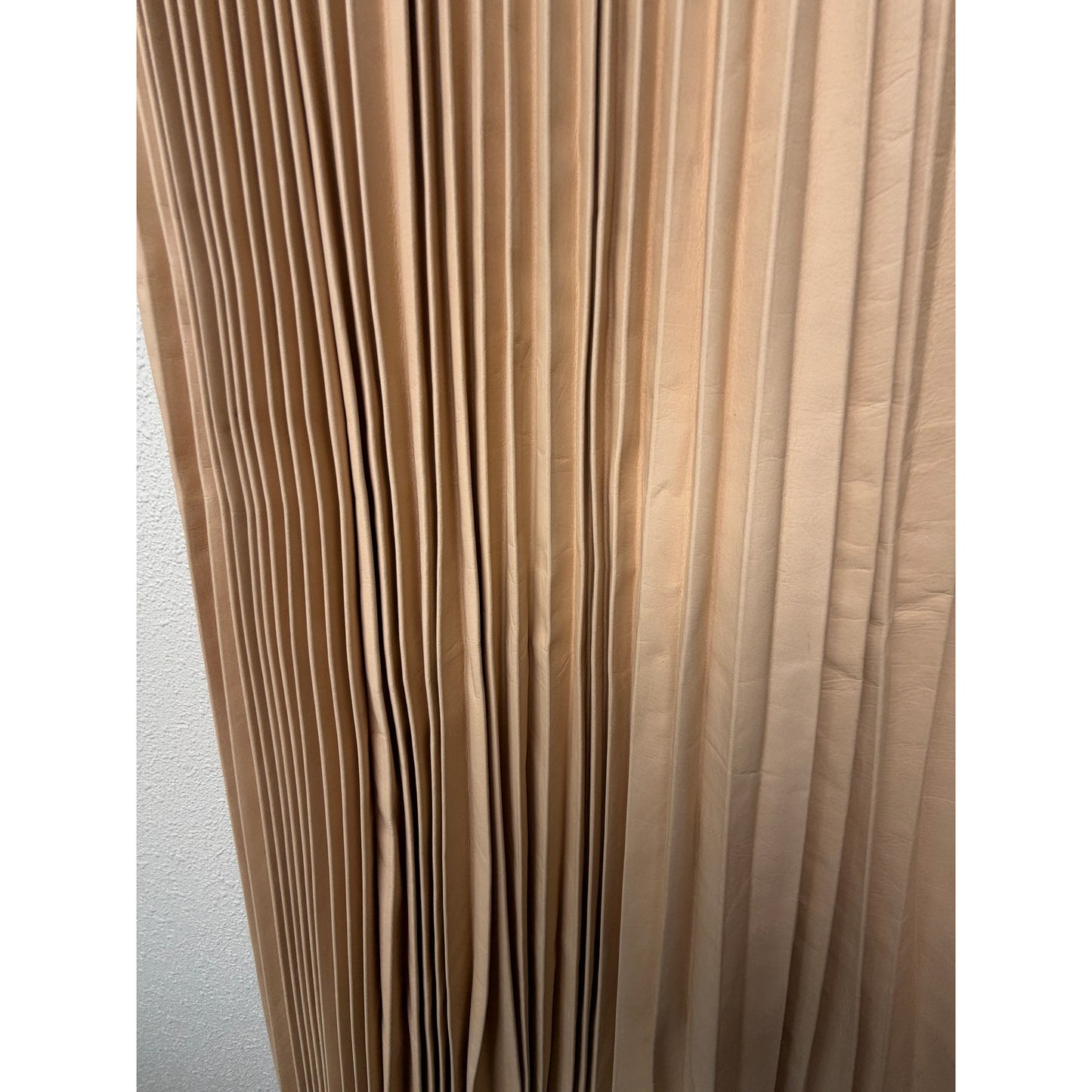 August Getty Atelier Accordion Pleat Leather Maxi Skirt Nude Women's US XS