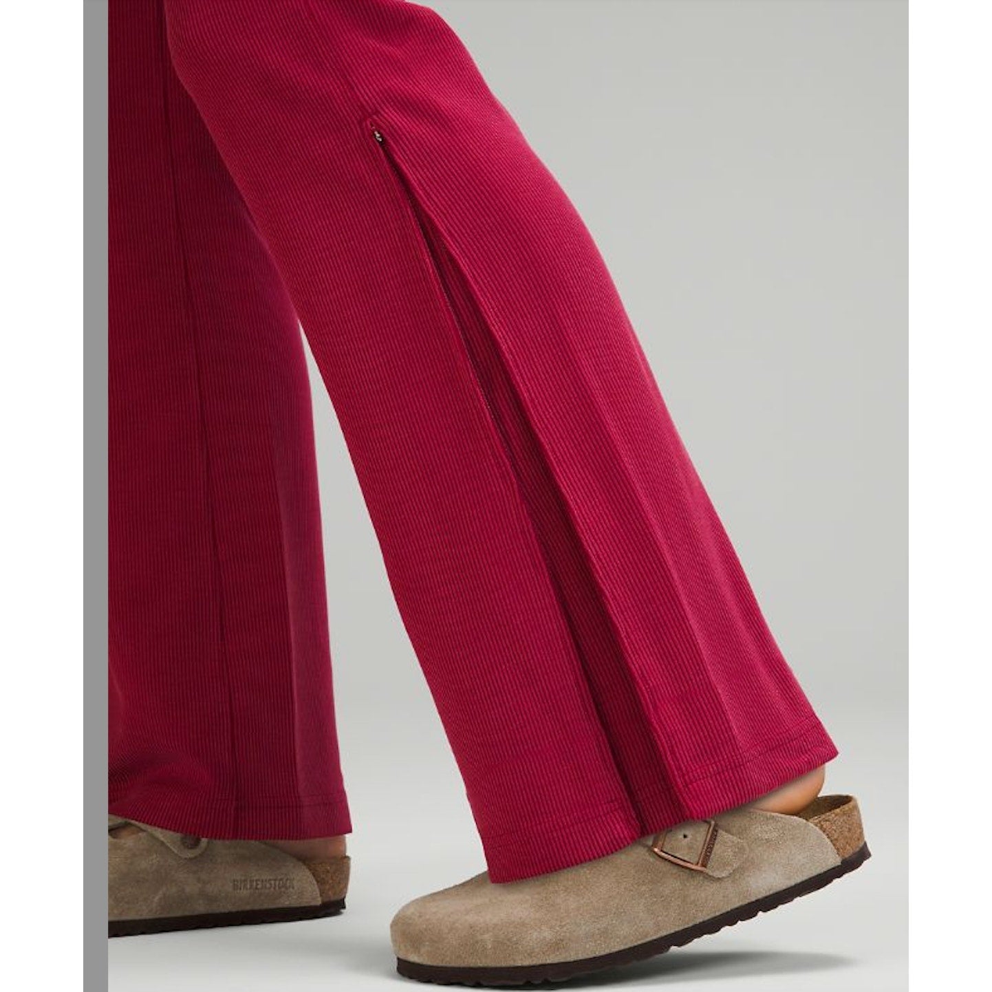 Lululemon Dark Pink Pomegranate Brushed Softstreme Ribbed Zip Flared Pant 4