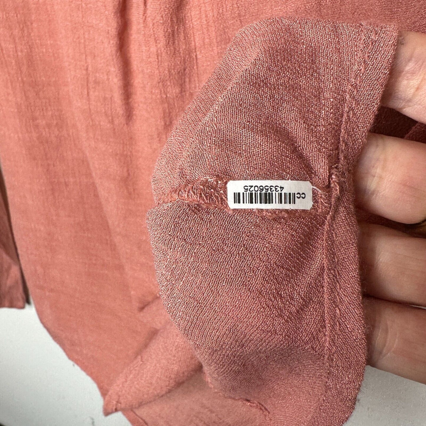 Blu Pepper Pink Apricot Floral Lace Bodice Blouse Long Sleeve Roll Tab Sleeve S