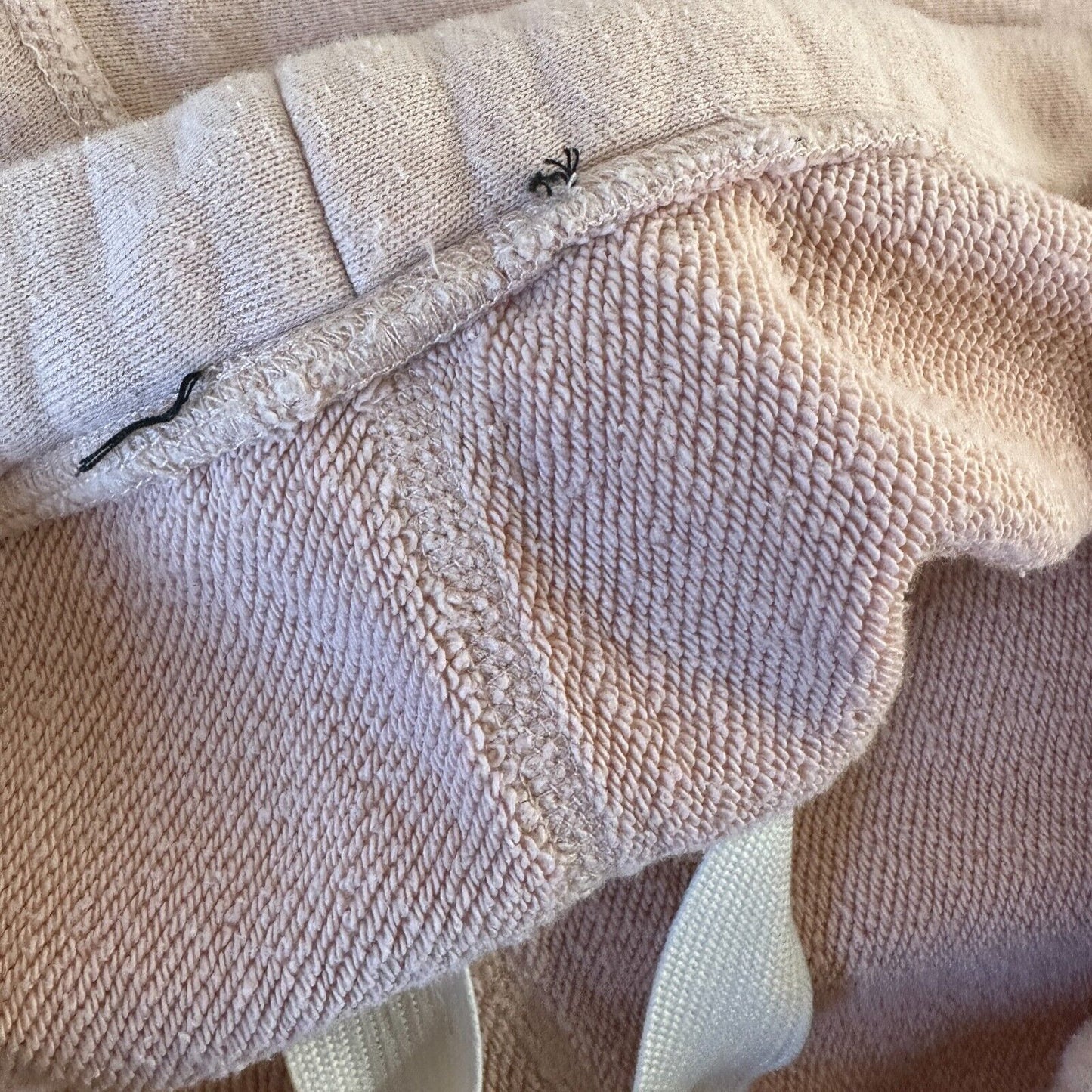 Light Pink Inner Drawstring High Waist Jogger Sweat Pant White Side Stripe M