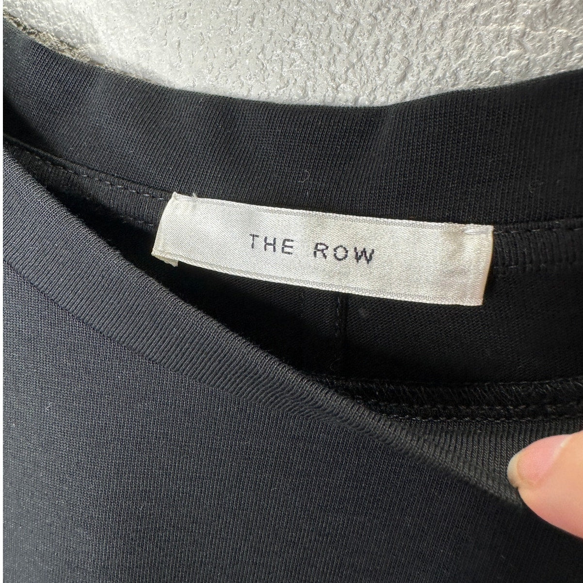 NWT The Row Black Chiara Round Neck Short Sleeve 100% Pima Cotton Top L