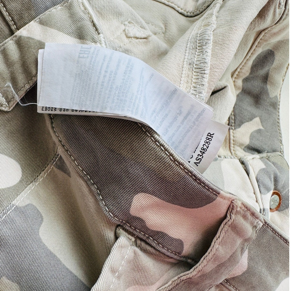 Allsaints Tan & Green Camo Nola Cargo Jogger Zip Ankle Trouser Pant 29