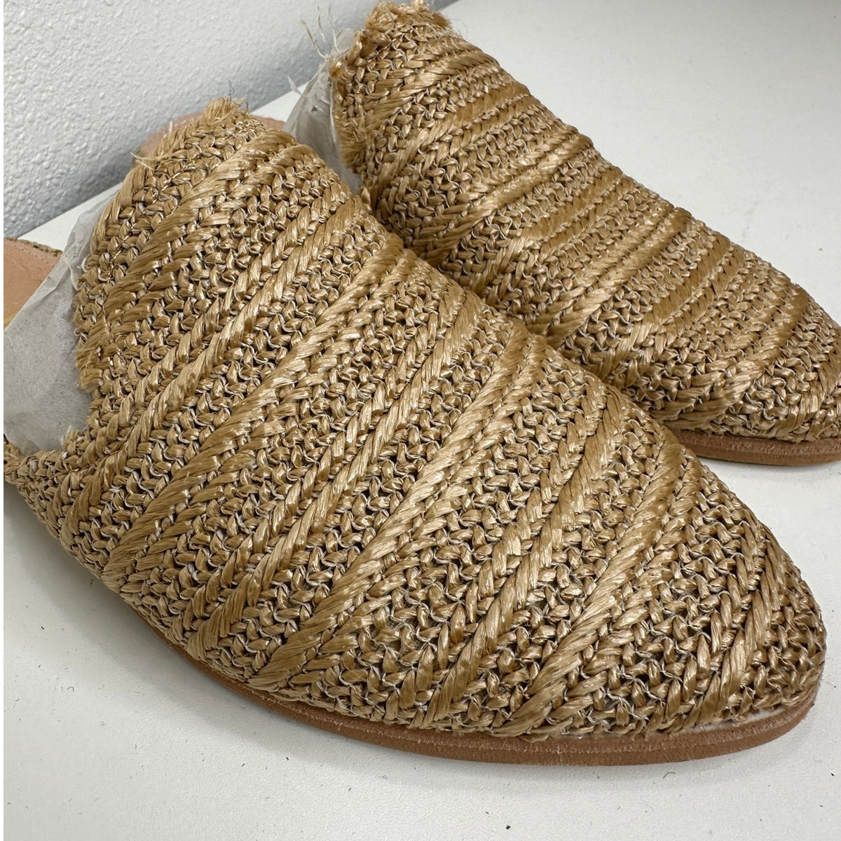 Mi.iM Ally Tan Pointed Toed Woven Textile Upper with Leather Sole Mule Flats 7