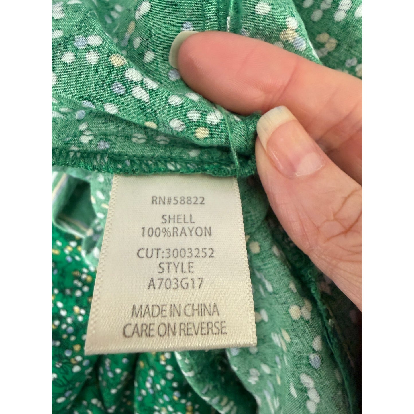 Max Studio Green Floral Tiered Midi Skirt Womens M