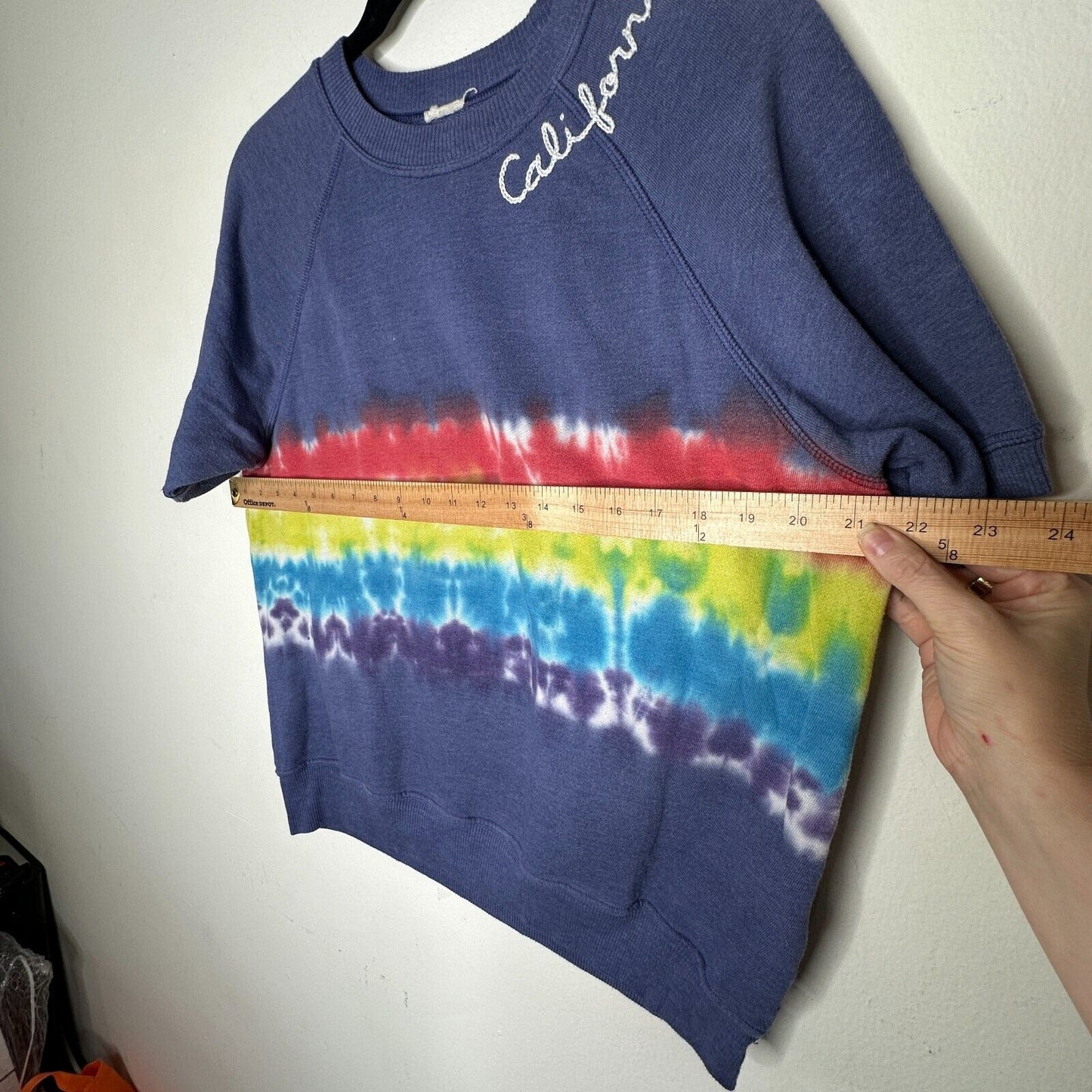 I Stole My Boyfriends Blue Tee Rainbow Tie Dye California Graphic Tee M