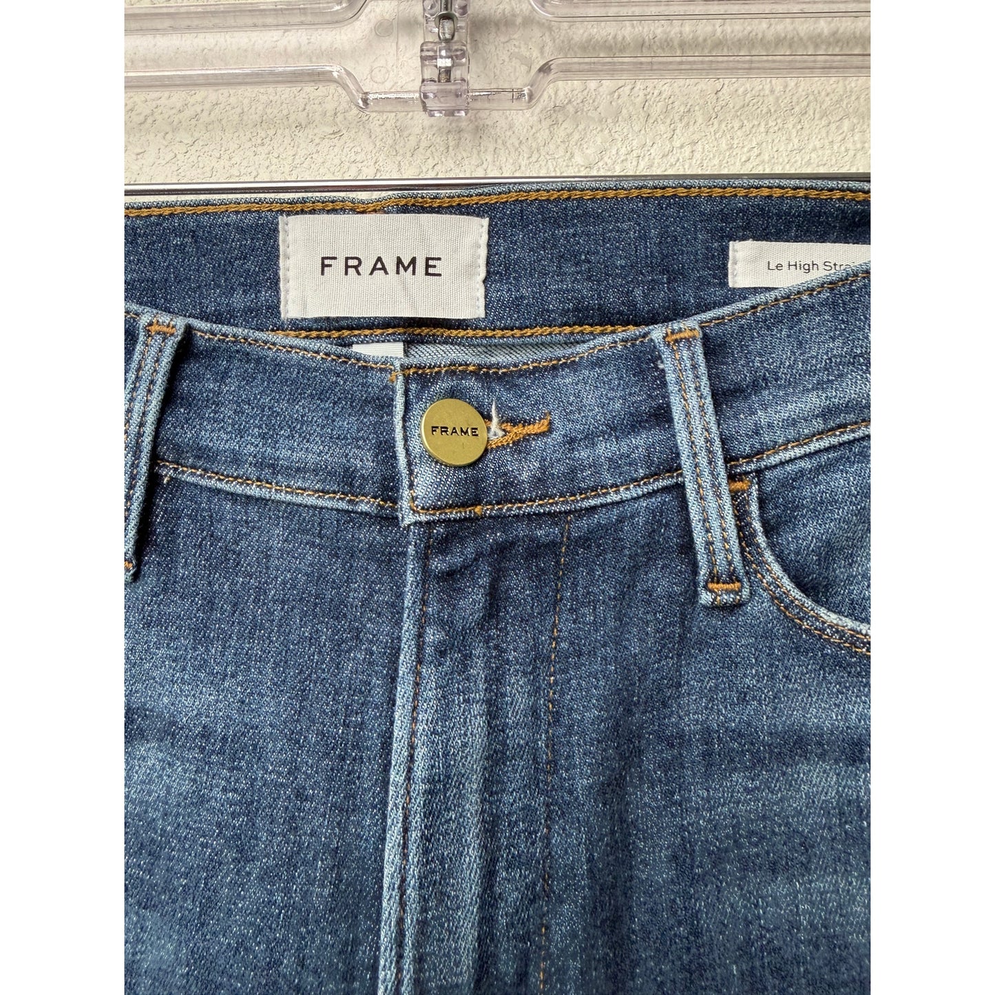 NWT FRAME Blue Le High Straight Jeans Bestia High Rise Denim