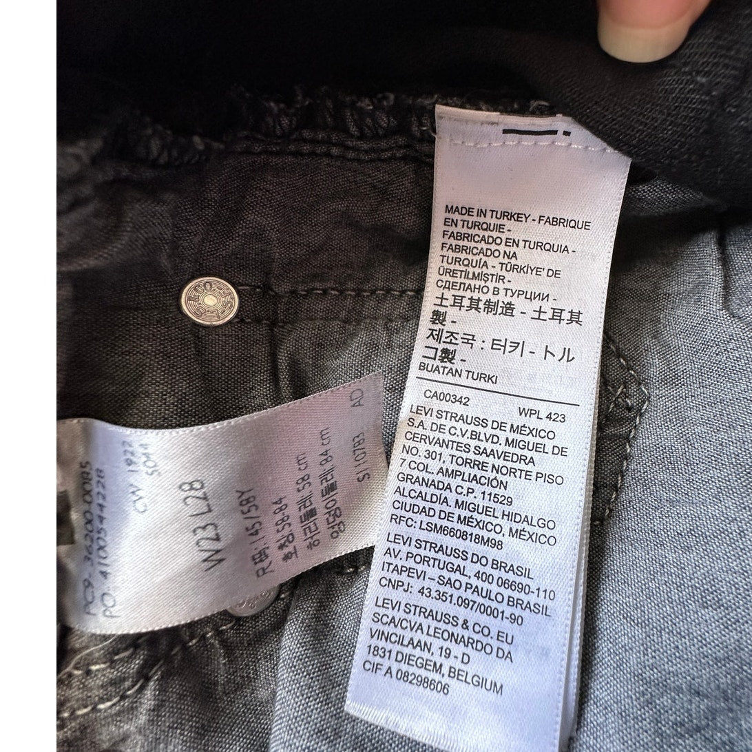 Levis 501 Original Fit Black Button Fly Straight Leg Jeans 23 x 28