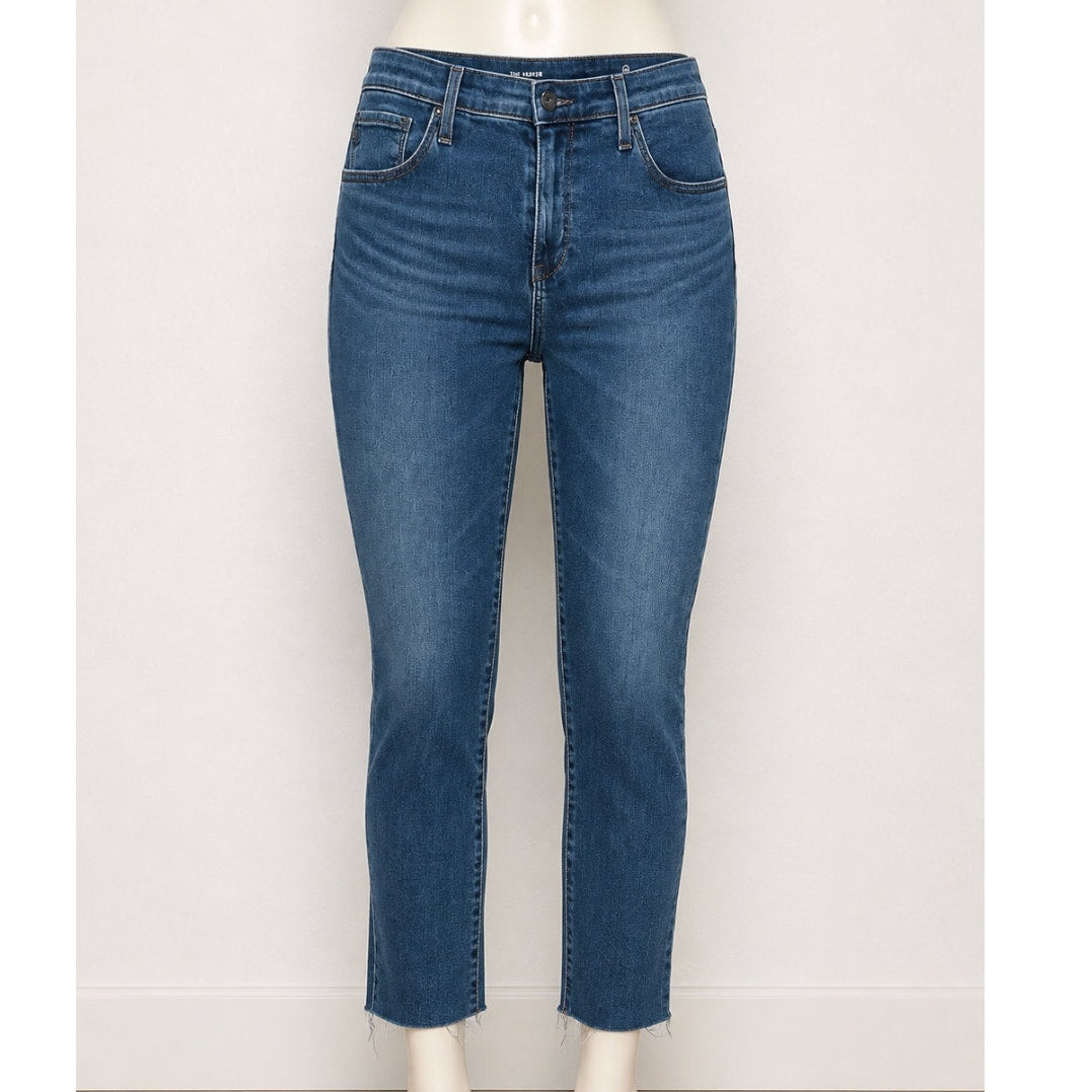 AG Dark Wash The Harper Essential Straight Raw Hem Jeans 29