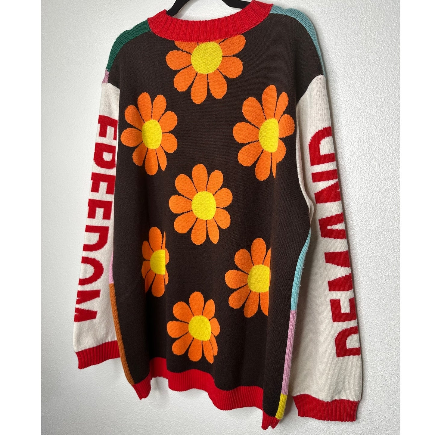 Walter Van Beirendonck Demand Freedom 100% Super Fine Wool Sweater L