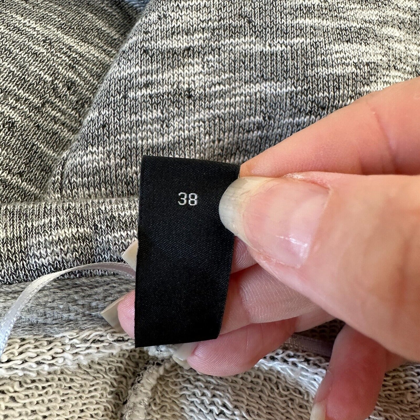 ASOS Y.A.S Cute Marled Gray Knit Ruffle Short Sleeve Round Neck Mini Dress 38