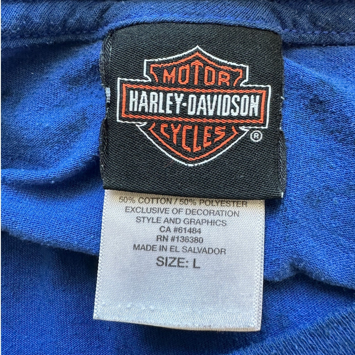 Harley-Davidson Savannah GA Tee Men’s L Blue Biker Shirt