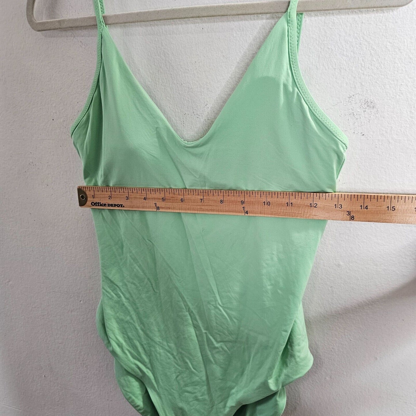 Becca Mint Green Scoop Neck Spaghetti Strap Back Tie Bathing Suit Large