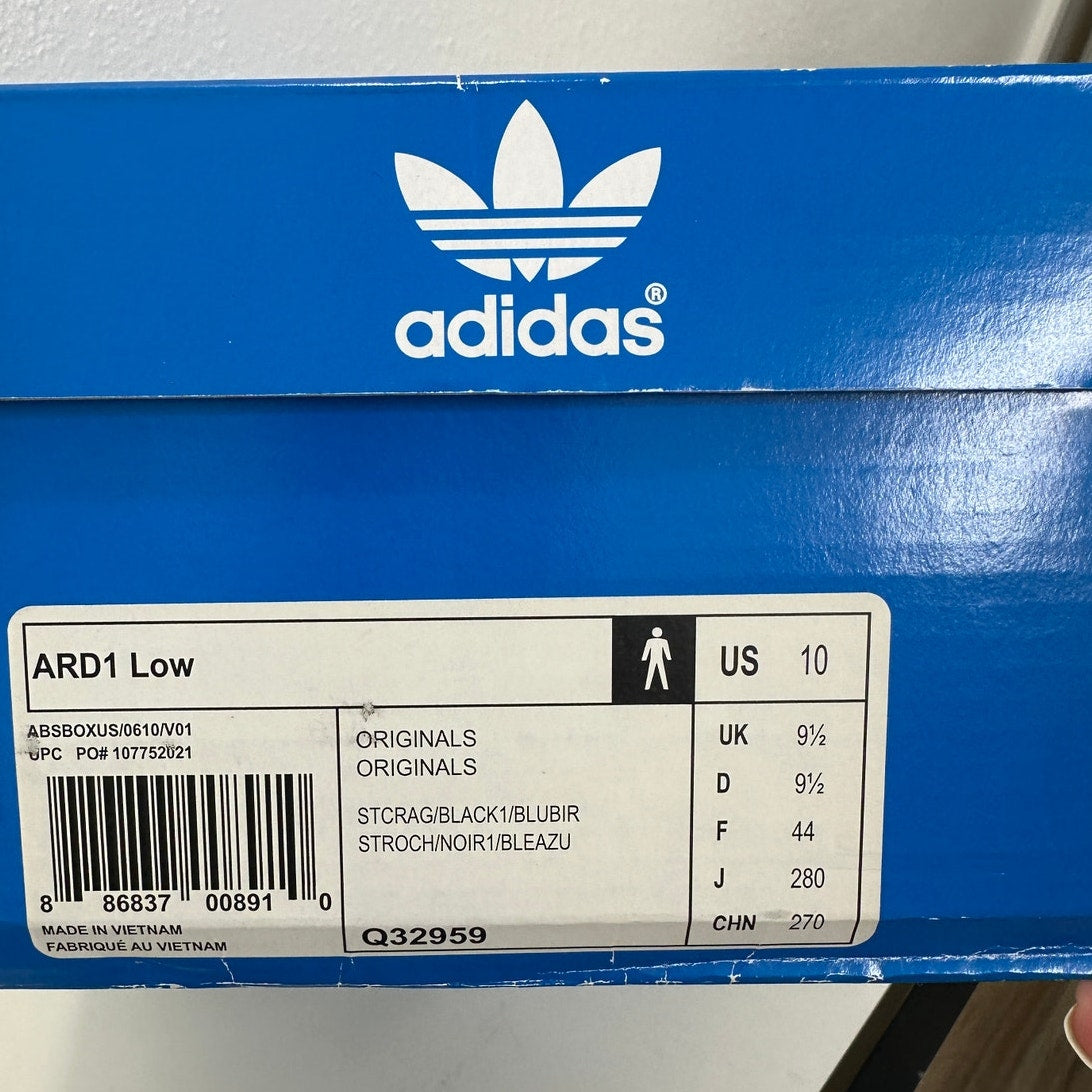 Adidas RD1 Low Top Gray & Blue Leather Laceup Sneakers Shoes 10