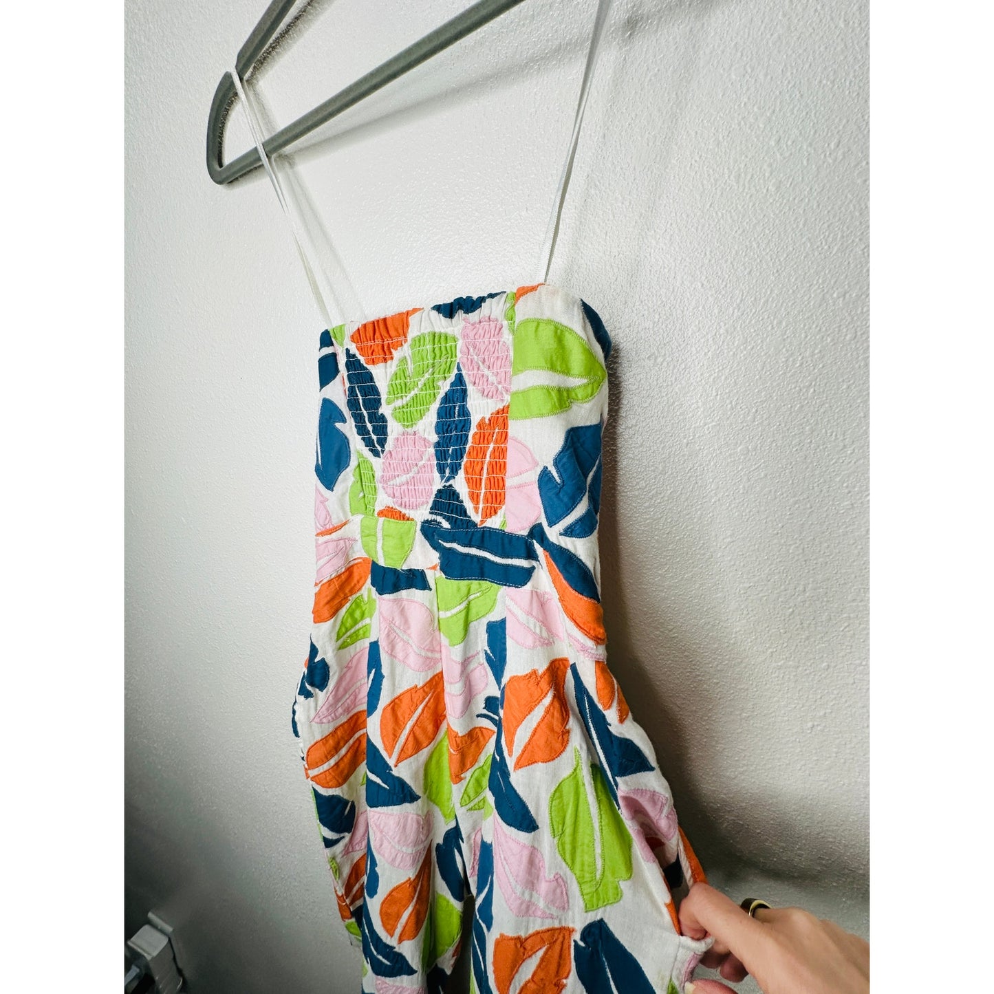 The Odells Ellie Multi-Color Leaf Print Bustier Jumpsuit  2